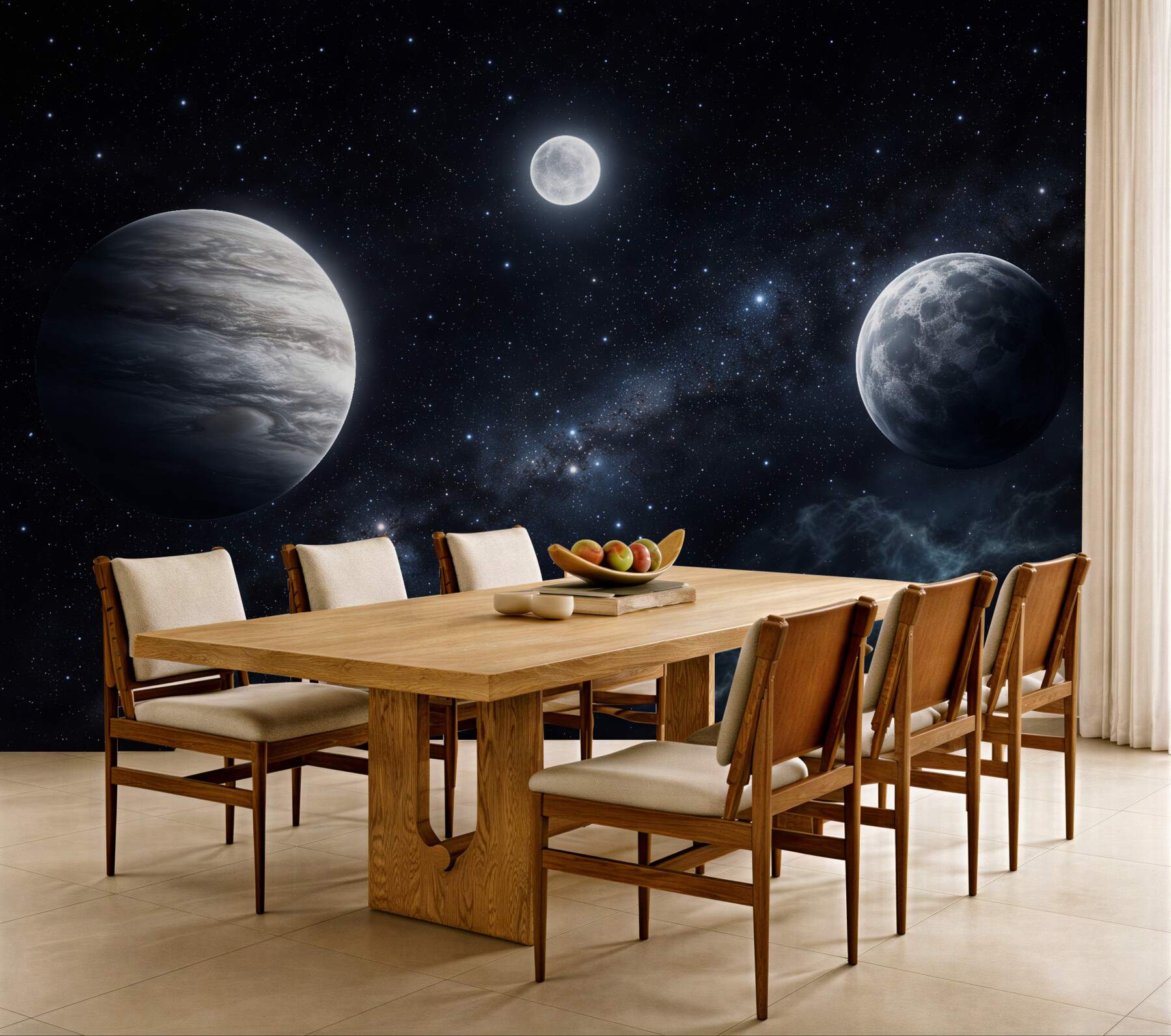 Fototapeta trzy planety w nocnym kosmosie?v23
