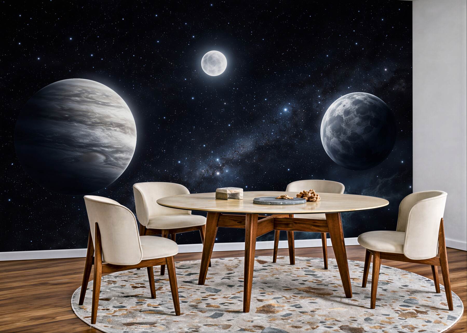 Fototapeta trzy planety w nocnym kosmosie?v23