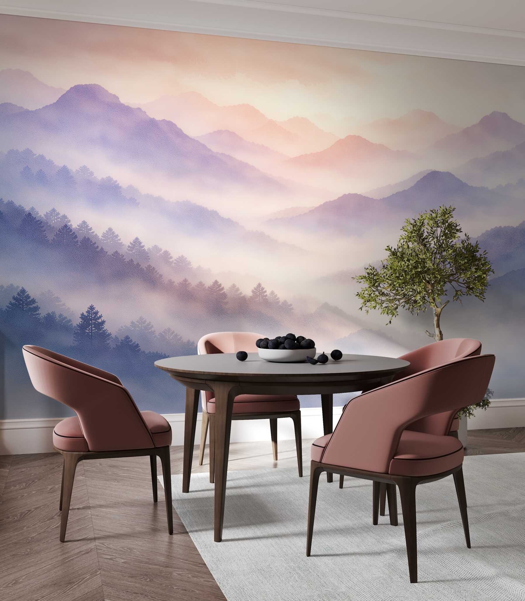 Fototapeta pastelowe góry we mgle?v23