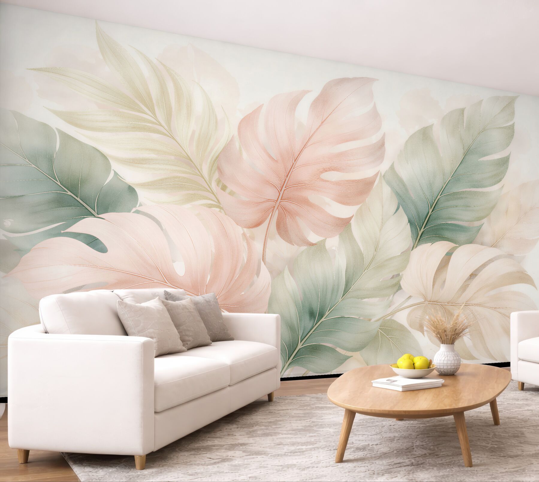 Fototapeta pastelowe liście tropikalnej elegancji?v23