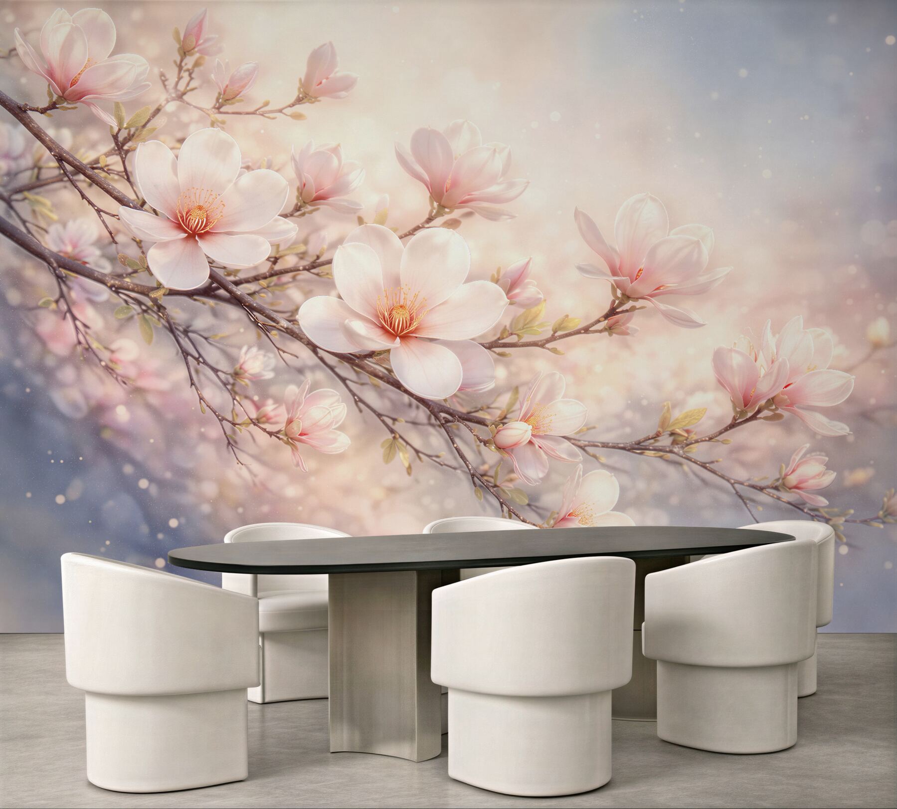 Fototapeta kwitnąca magnolia w pastelowym świetle?v23