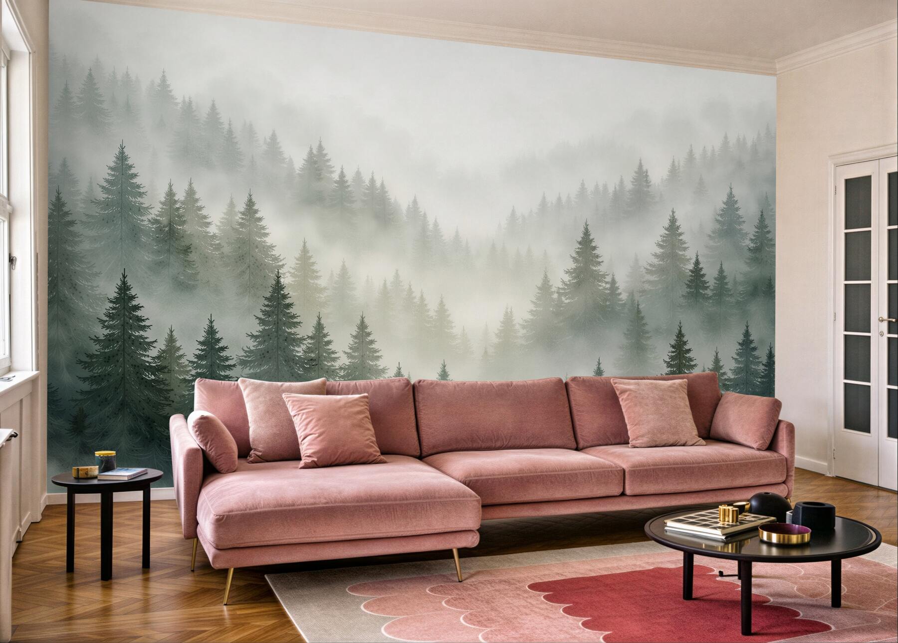 Fototapeta mglisty las świerków?v23