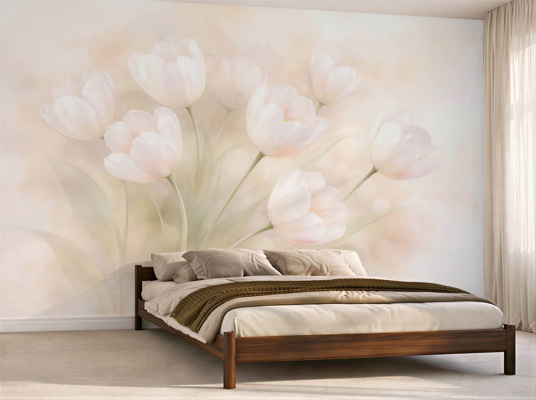 Fototapeta pudrowe tulipany w blasku?v23