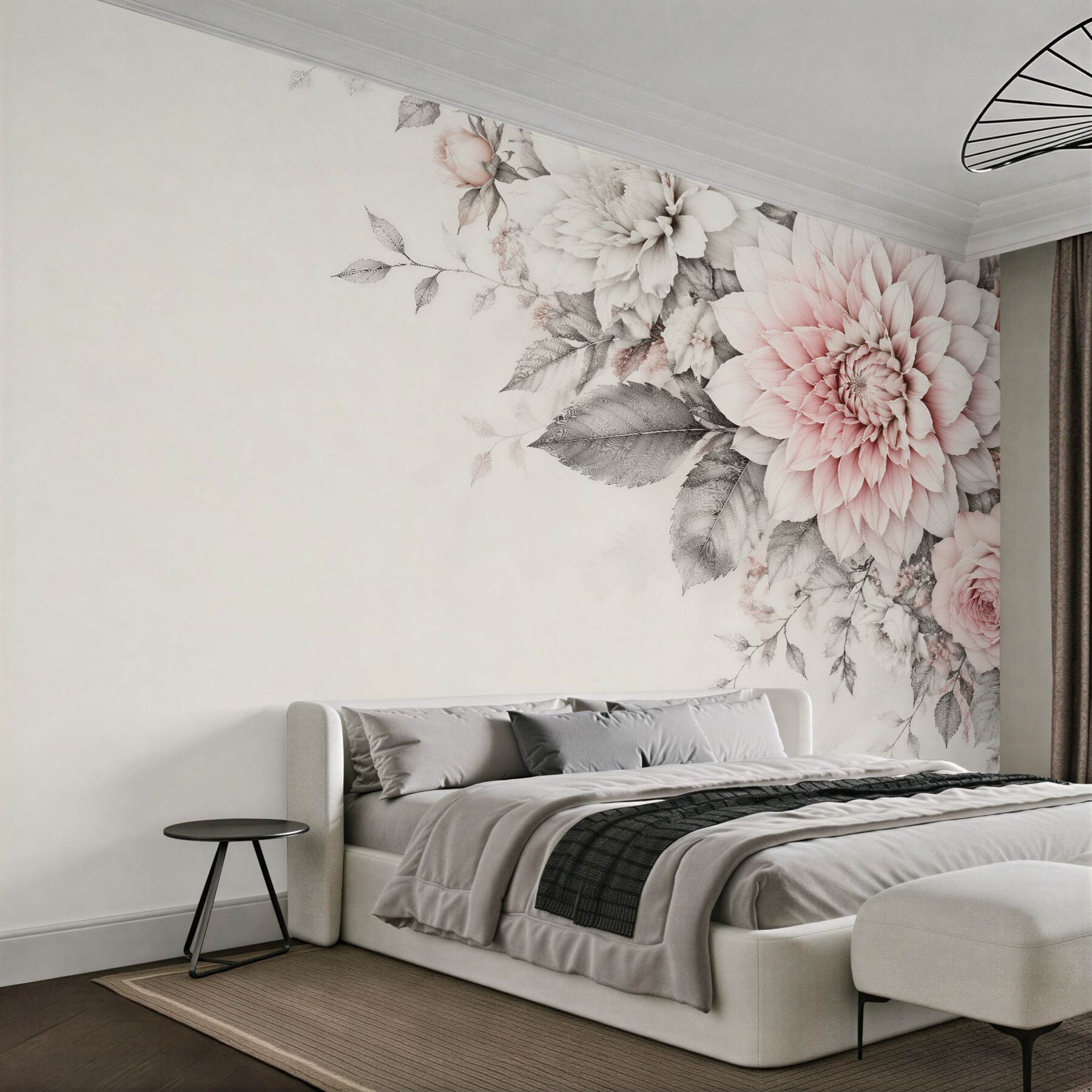 Fototapeta pudrowe kwiaty w elegancji?v23