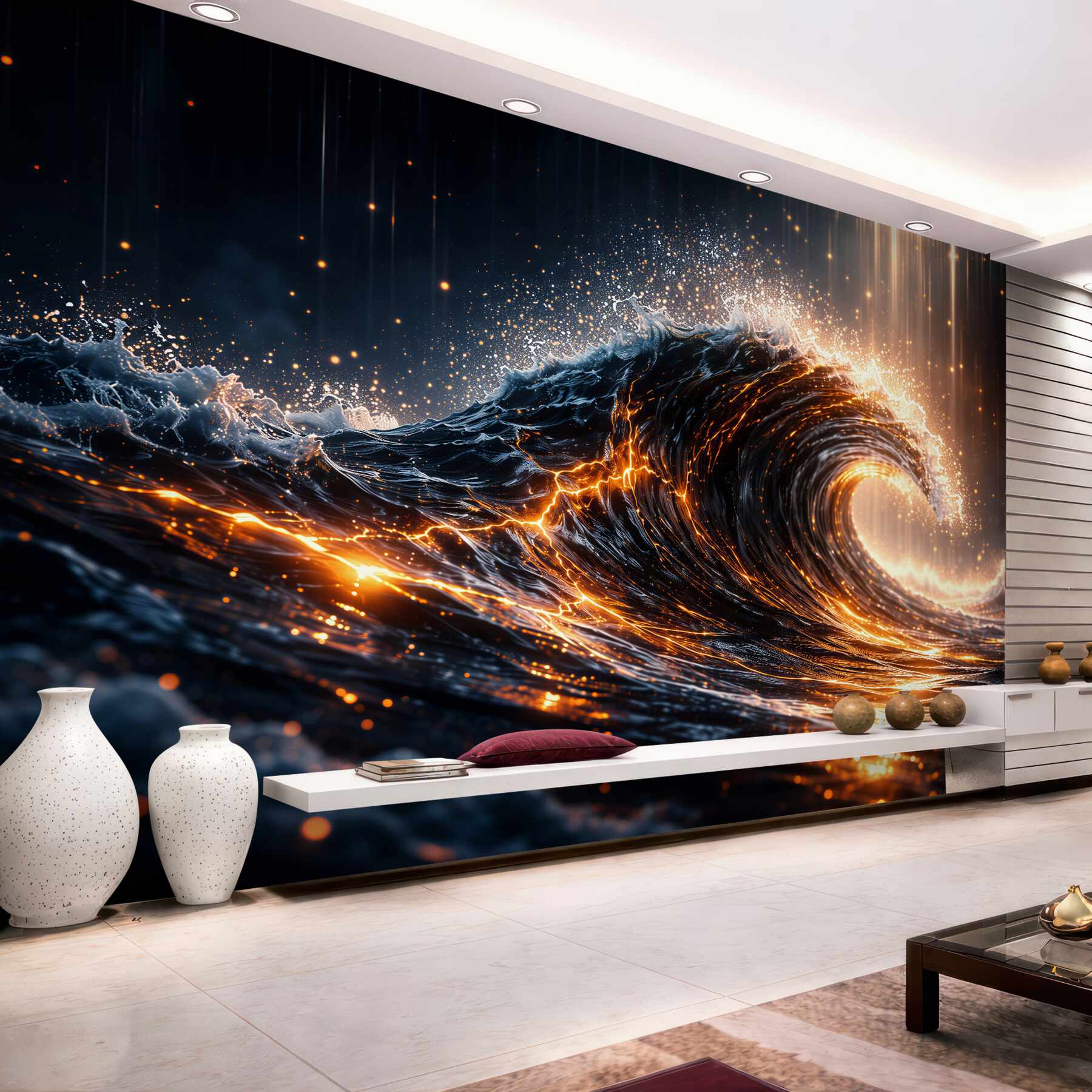 Fototapeta złota fala nocnego oceanu?v23