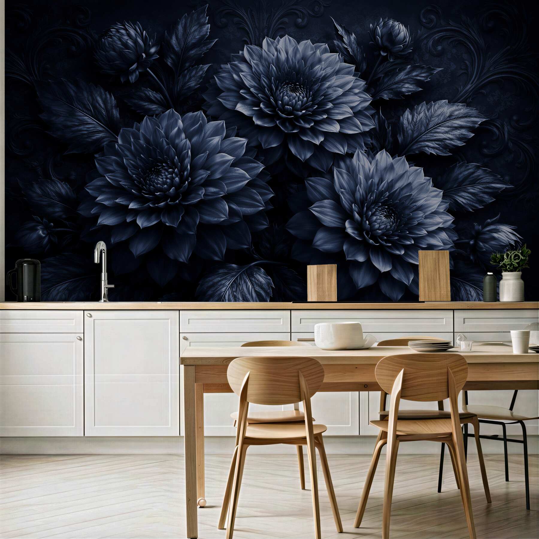 Fototapeta nocne dalie w granatowej elegancji?v23