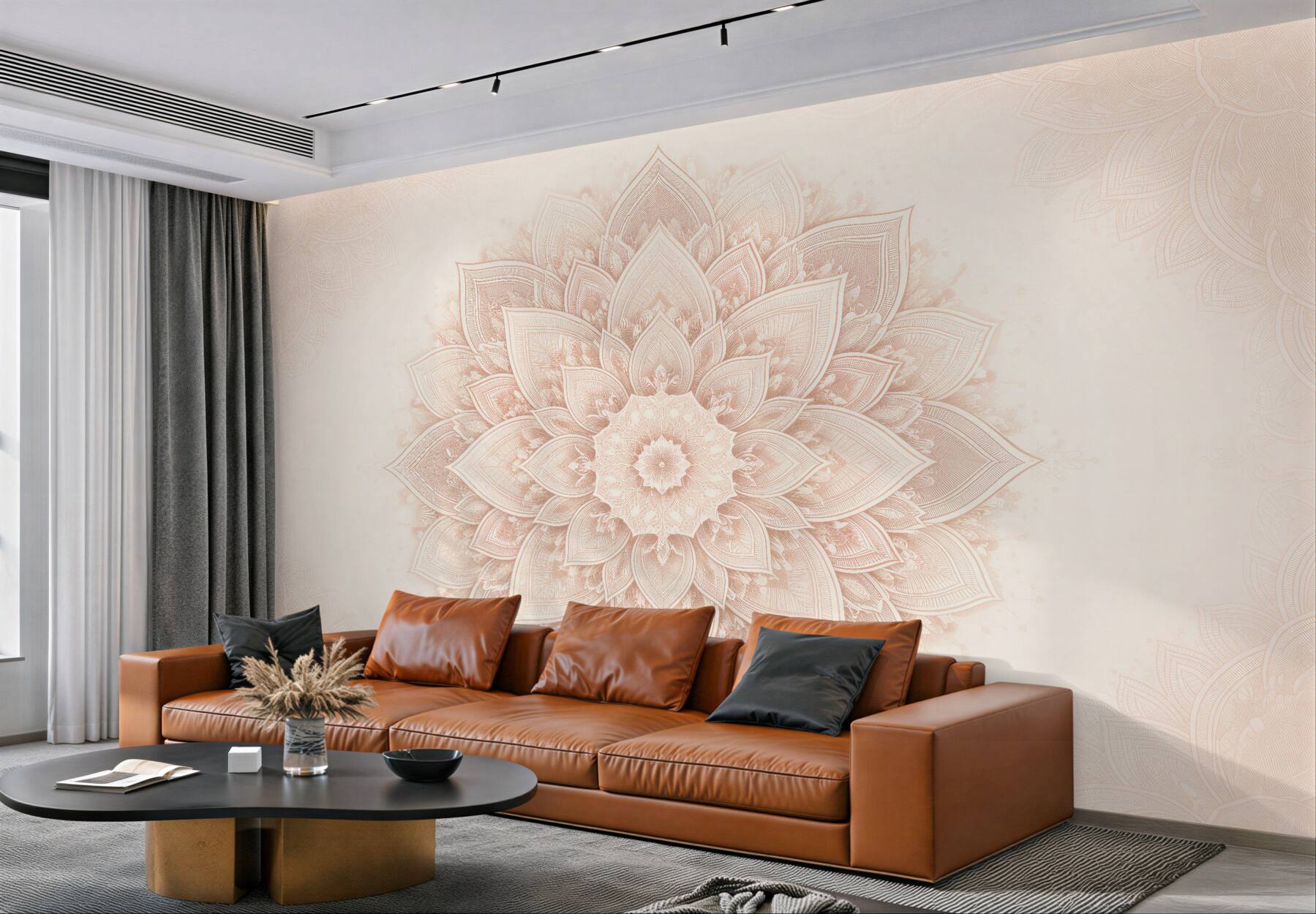 Fototapeta pudrowa mandala w harmonijnym blasku?v23