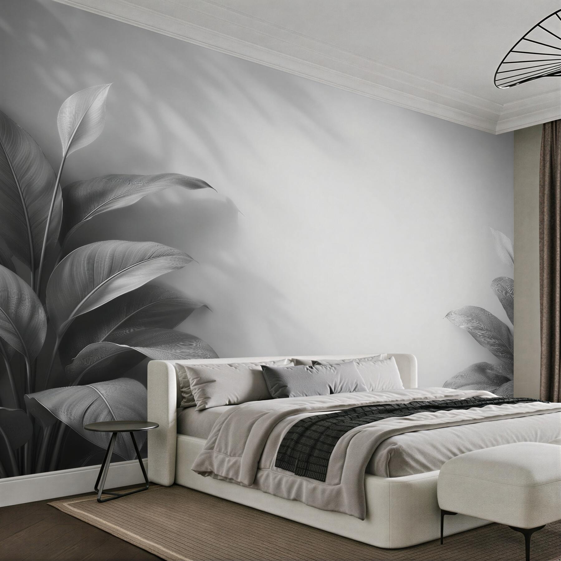 Fototapeta srebrne liście w minimalistycznym cieniu?v23