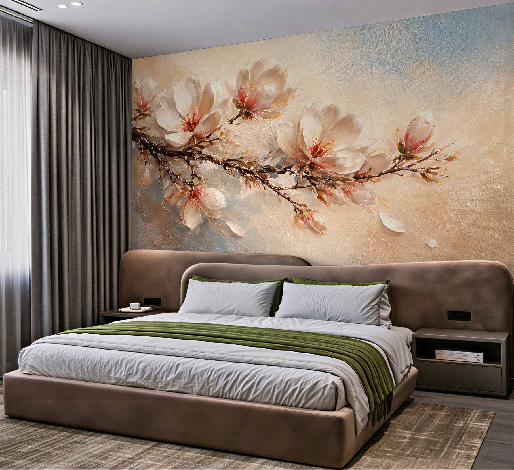 Fototapeta subtelna gałąź magnolii w świetle?v23