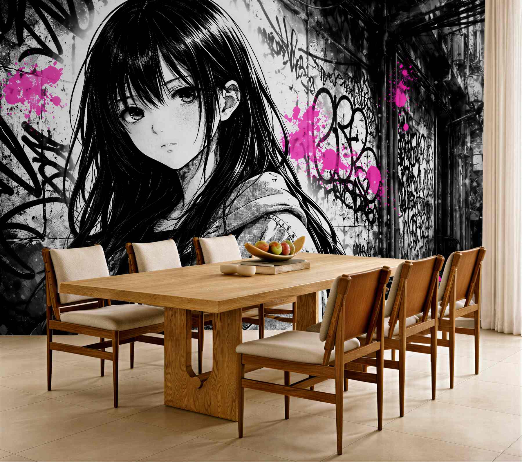Fototapeta manga w neonowym graffiti?v23