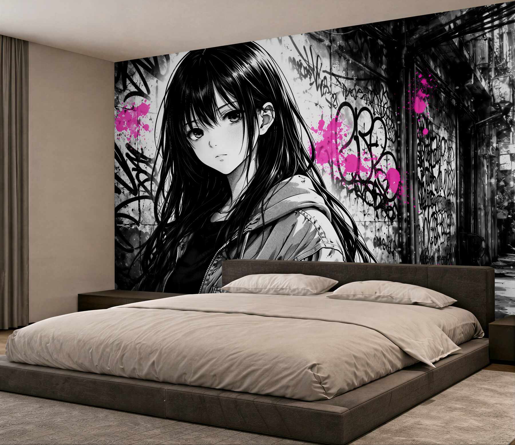 Fototapeta manga w neonowym graffiti?v23