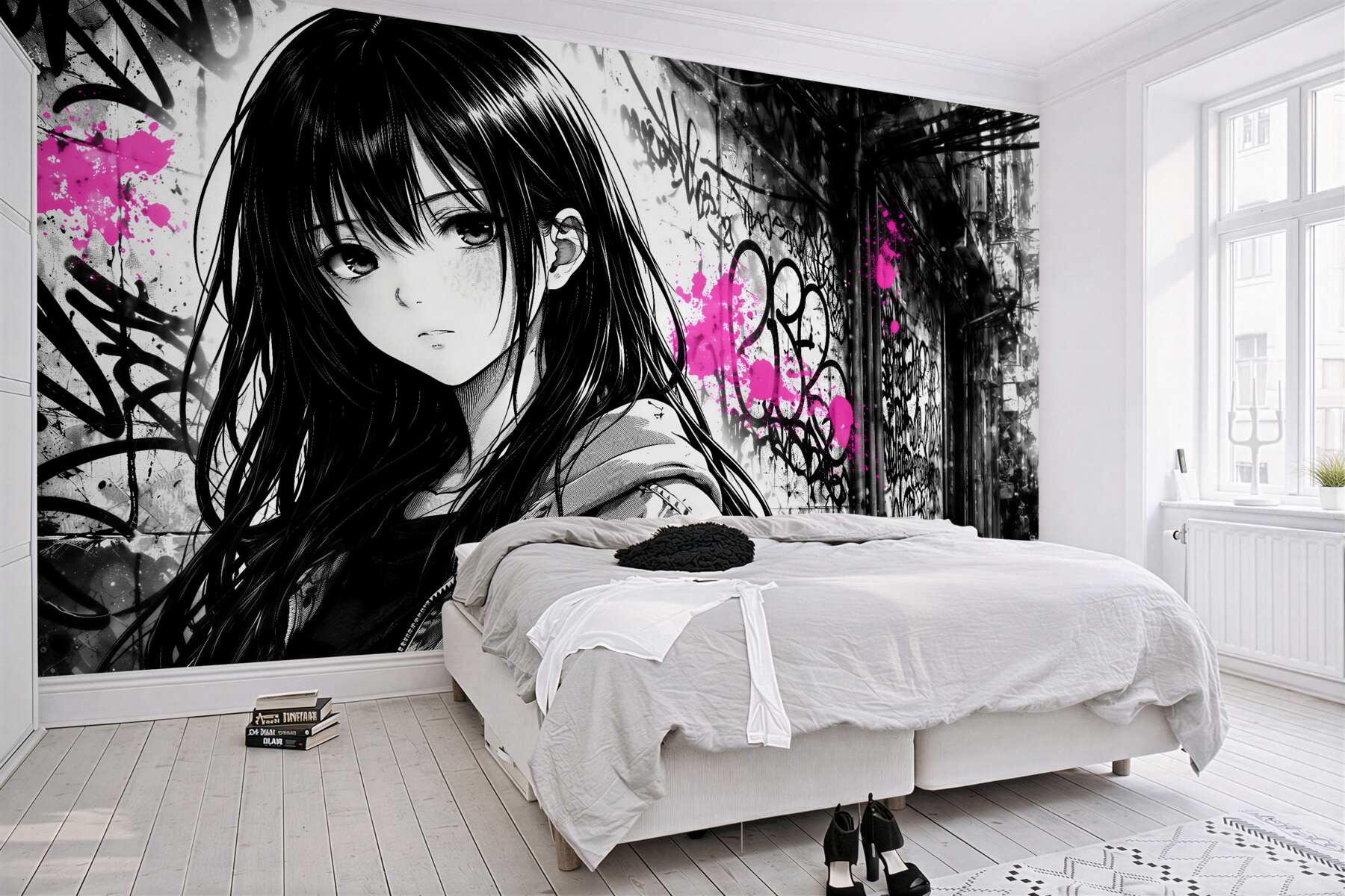 Fototapeta manga w neonowym graffiti?v23