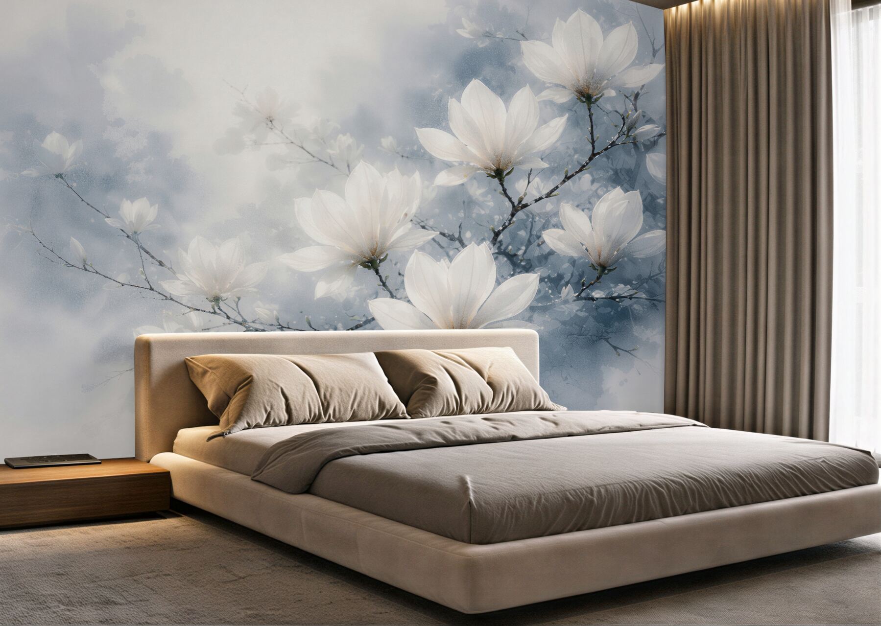 Fototapeta białe magnolie w błękitnej poświacie?v23