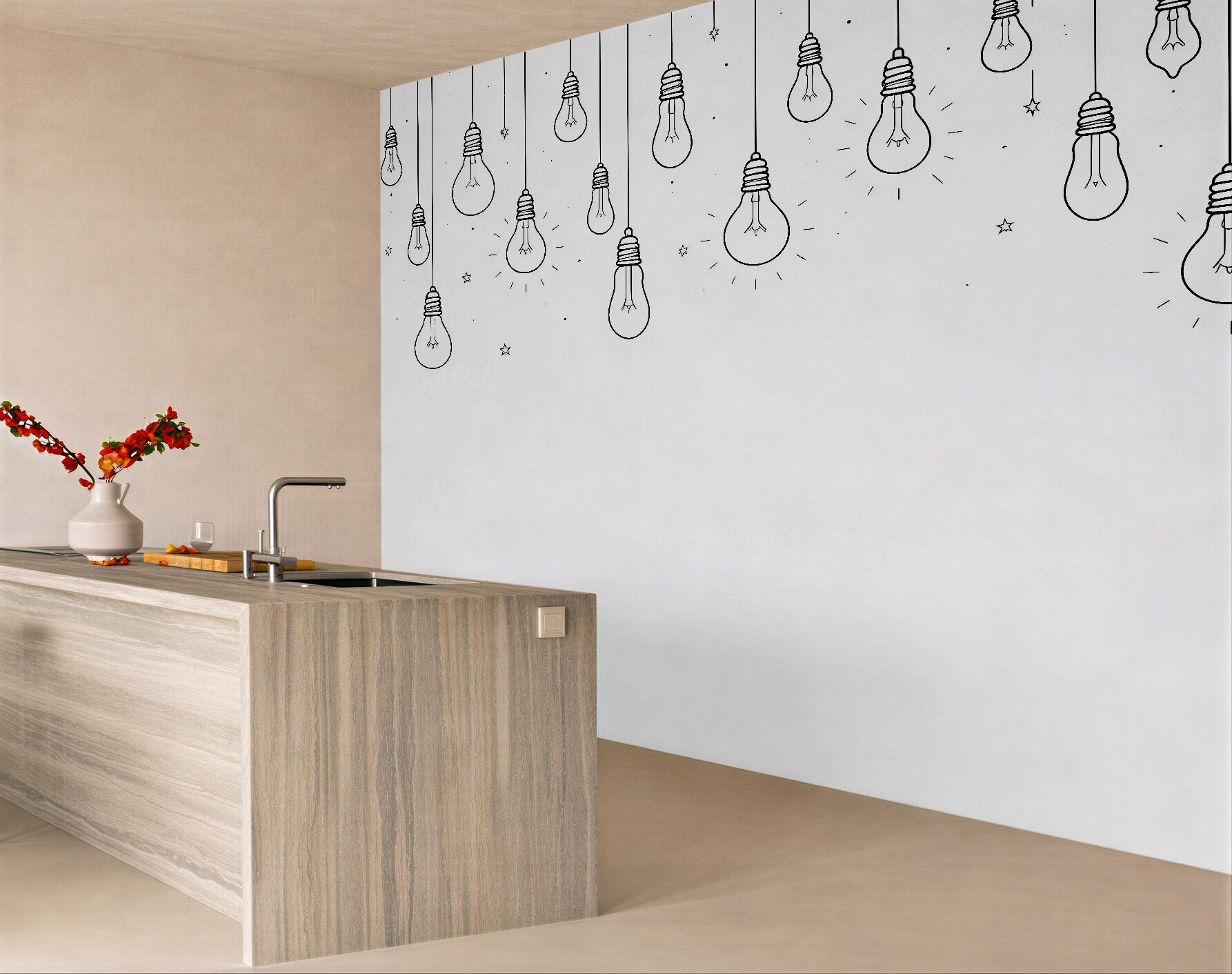 Fototapeta minimalistyczne wiszące żarówki?v23