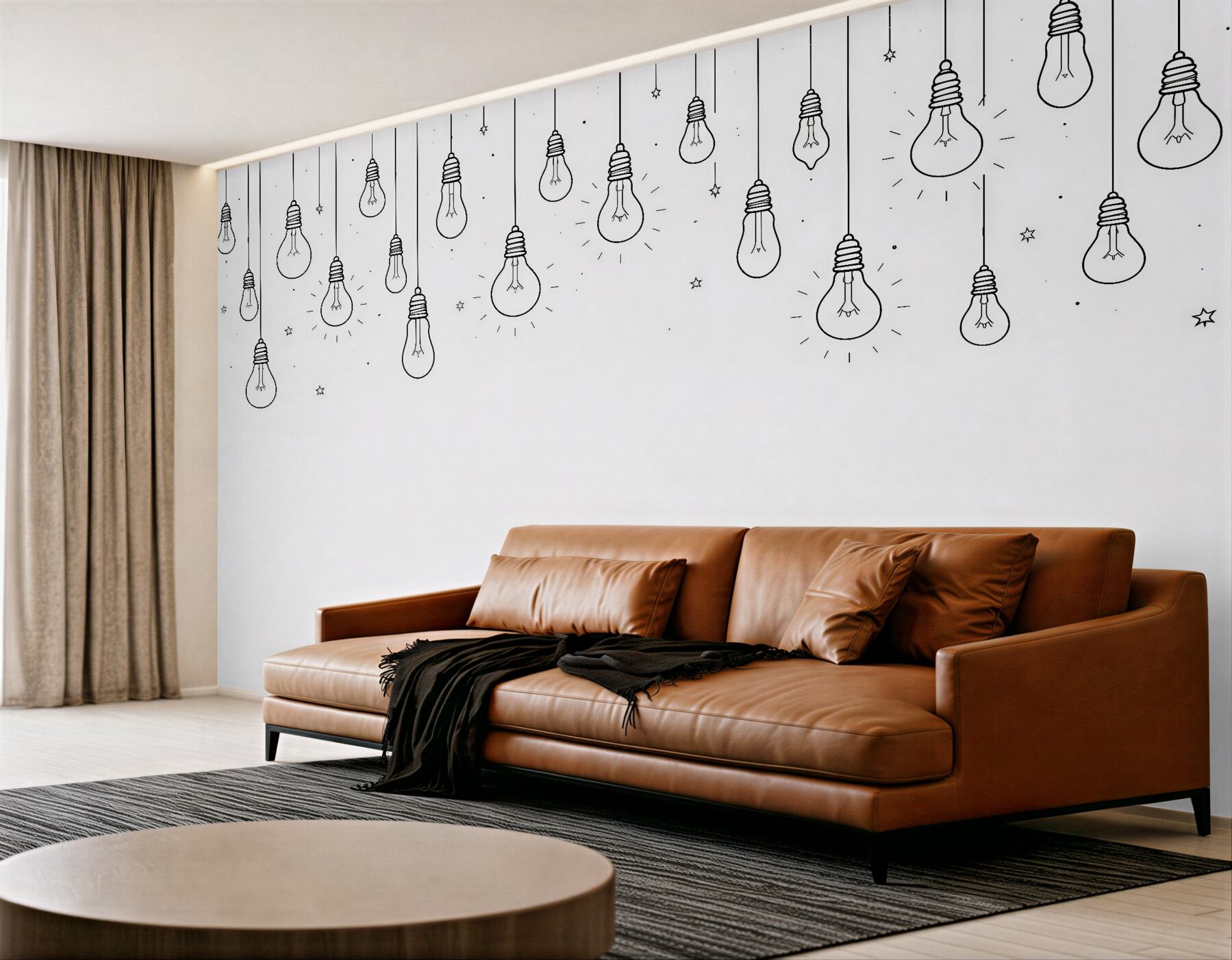 Fototapeta minimalistyczne wiszące żarówki?v23