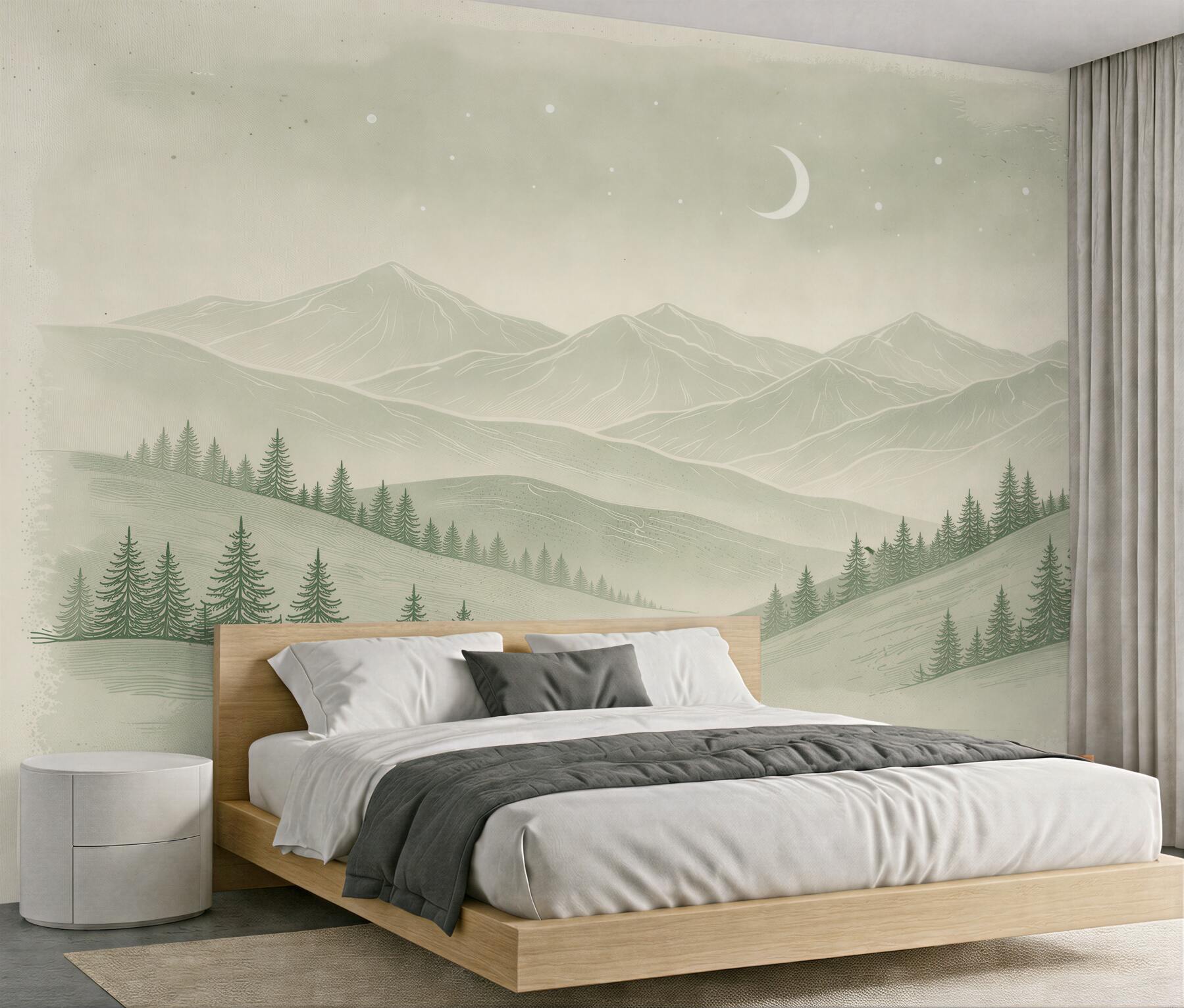 Fototapeta minimalistyczne góry pod księżycem?v23
