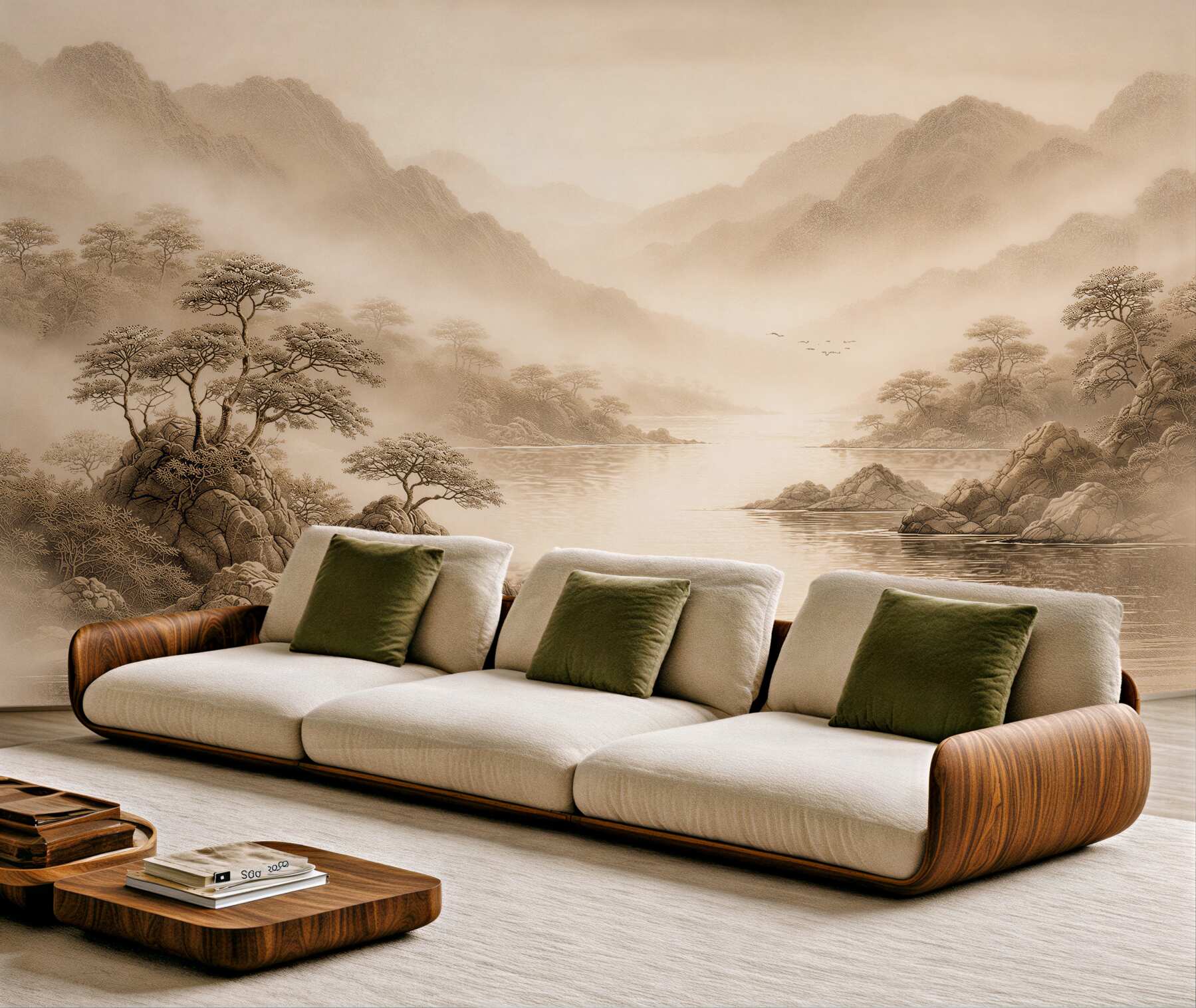 Fototapeta mglisty górski jeziorny pejzaż?v23