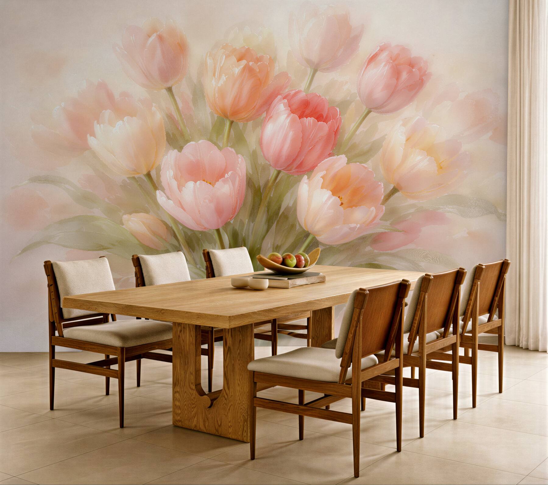 Fototapeta pastelowe tulipany w delikatnym blasku?v23