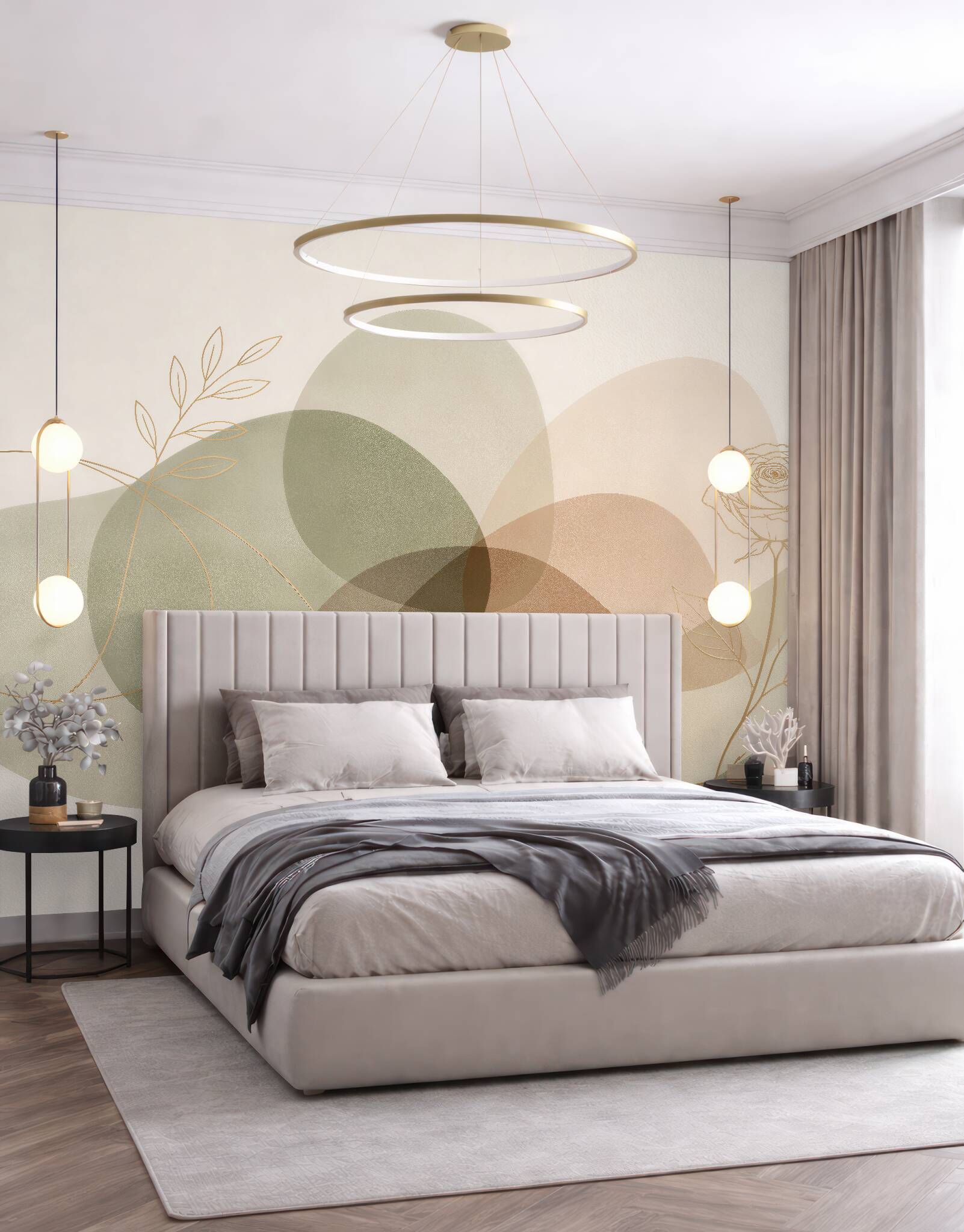 Fototapeta abstrakcyjna róża w beżowych liniach?v23