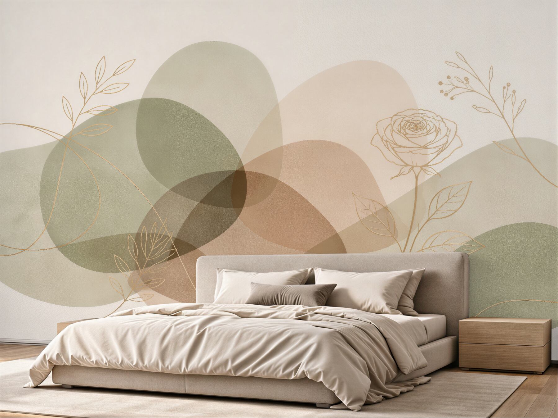 Fototapeta abstrakcyjna róża w beżowych liniach?v23