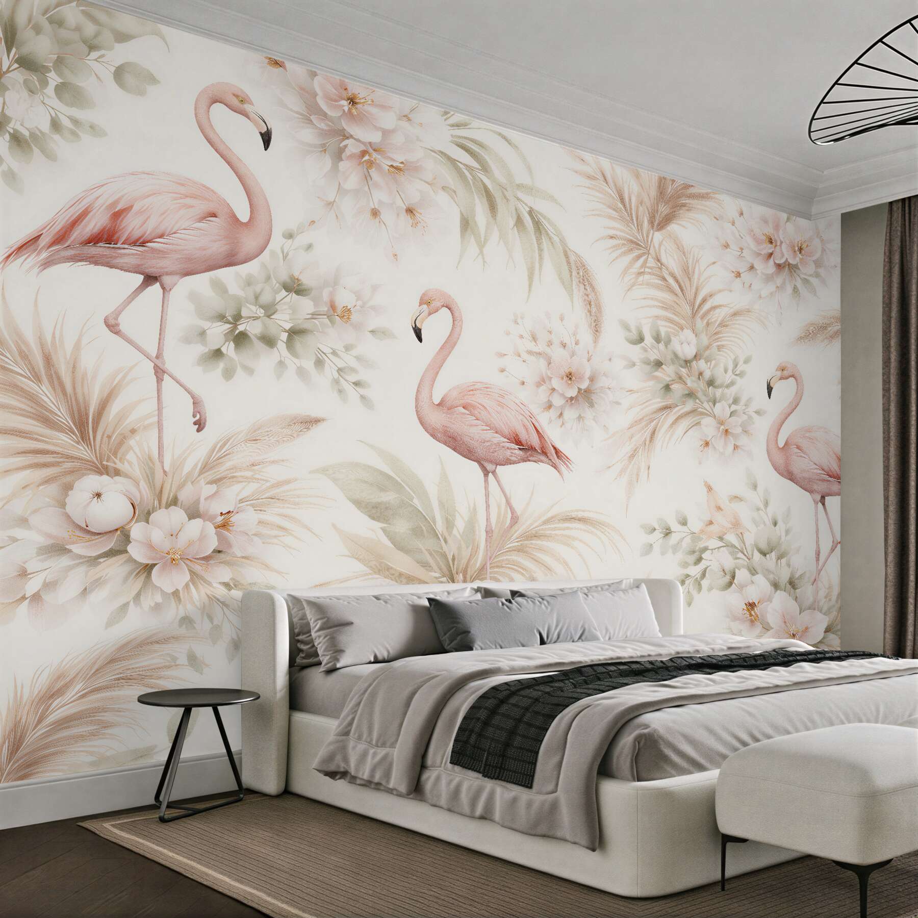 Fototapeta pastelowe flamingi w kwiatach?v23