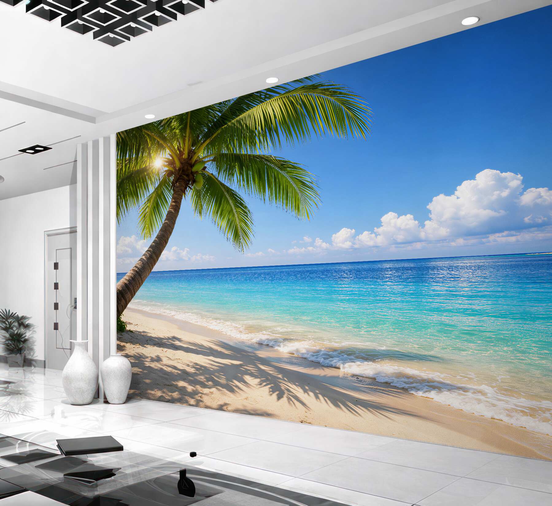 Fototapeta rajska plaża z palmą?v23