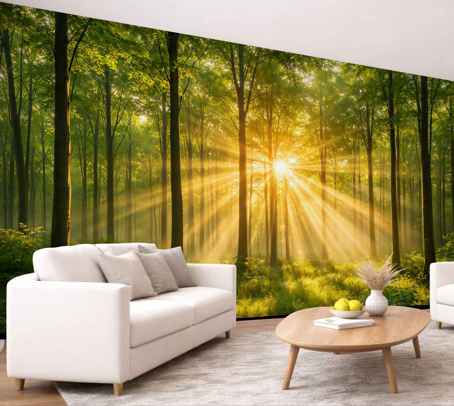 Fototapeta słoneczne promienie w zielonym lesie?v23