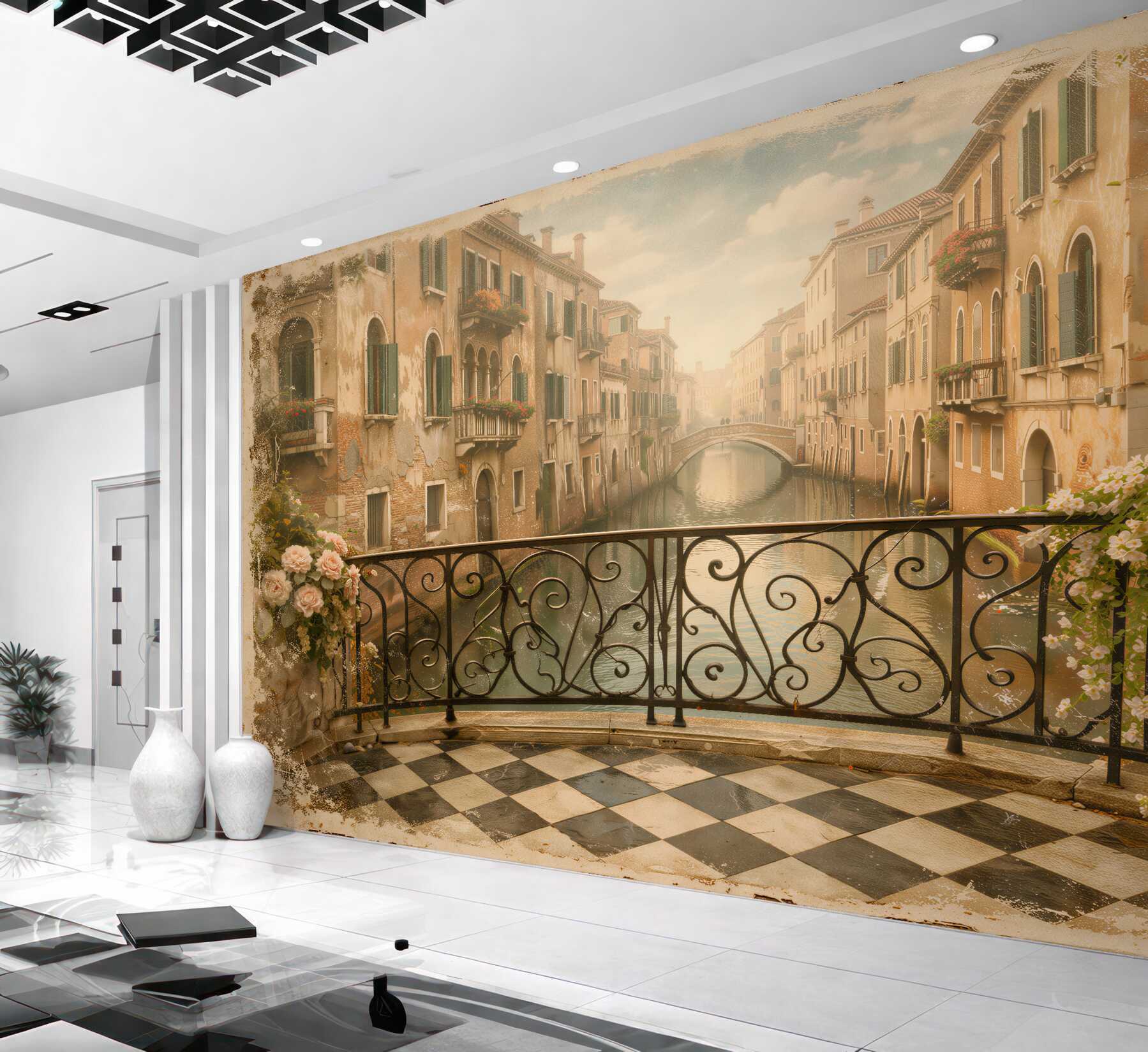 Fototapeta romantyczny balkon nad weneckim kanałem?v23