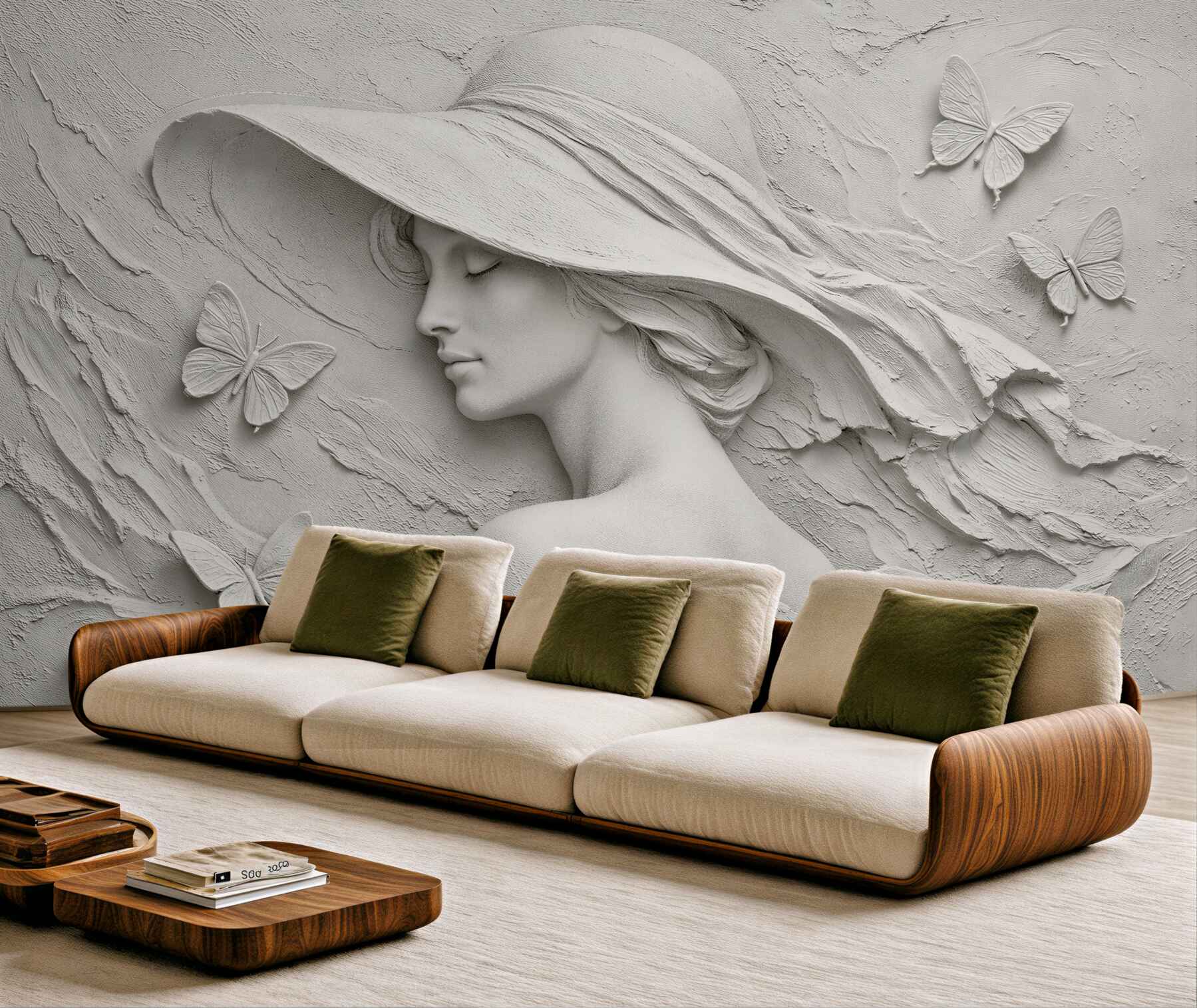 Fototapeta elegancka dama z motylami 3d?v23