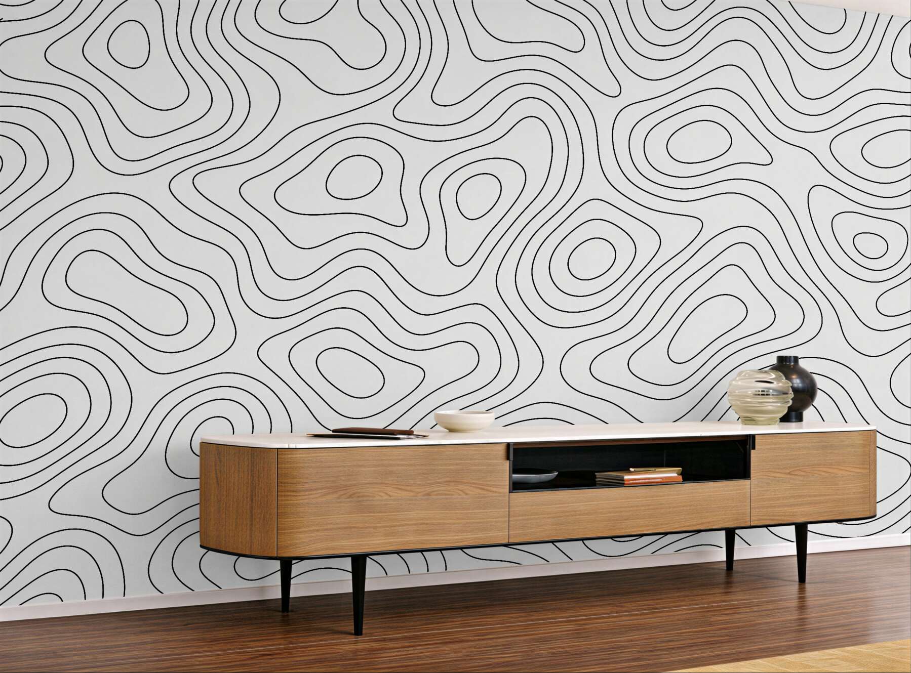 Fototapeta minimalistyczne linie topograficzne?v23