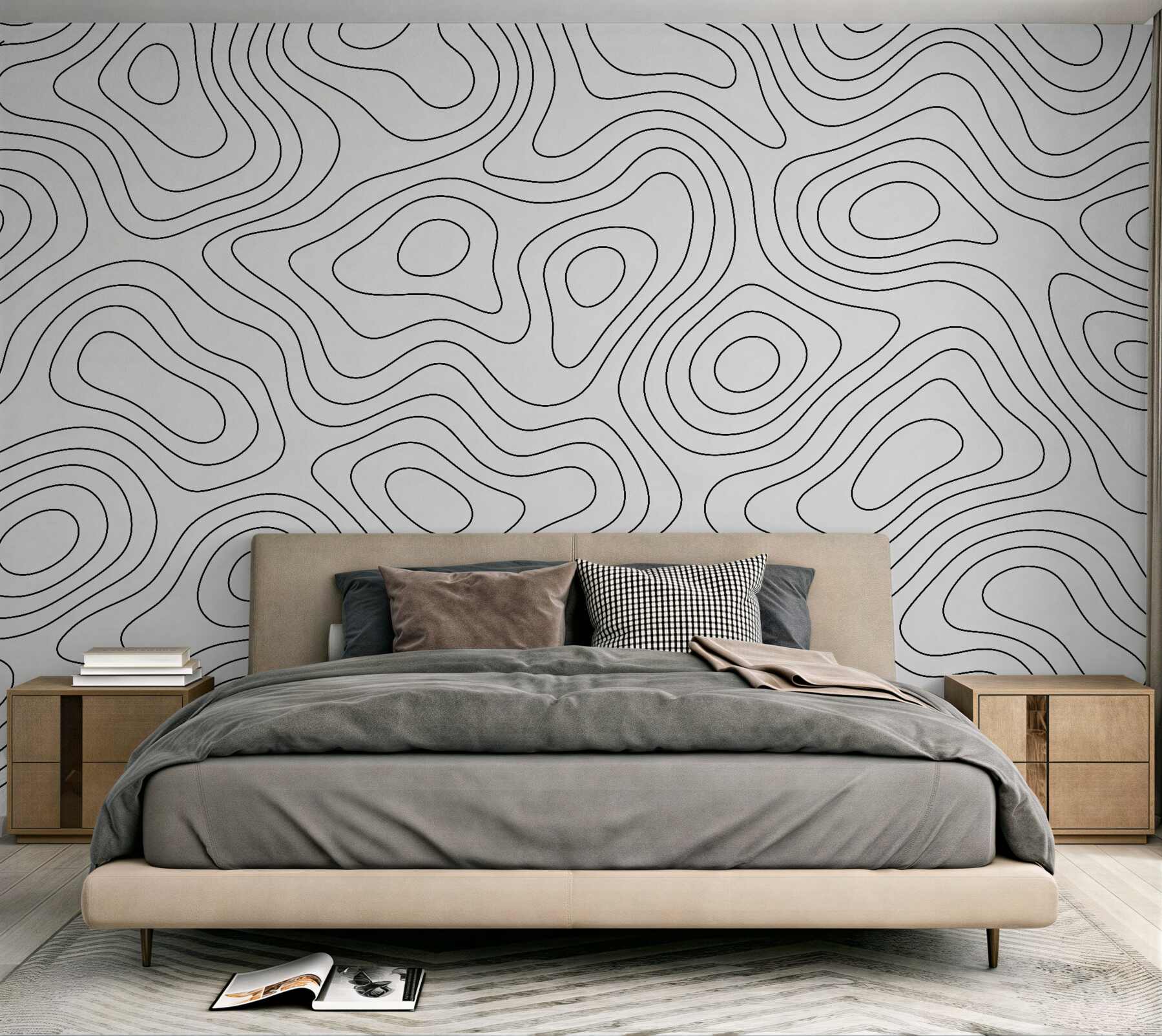 Fototapeta minimalistyczne linie topograficzne?v23