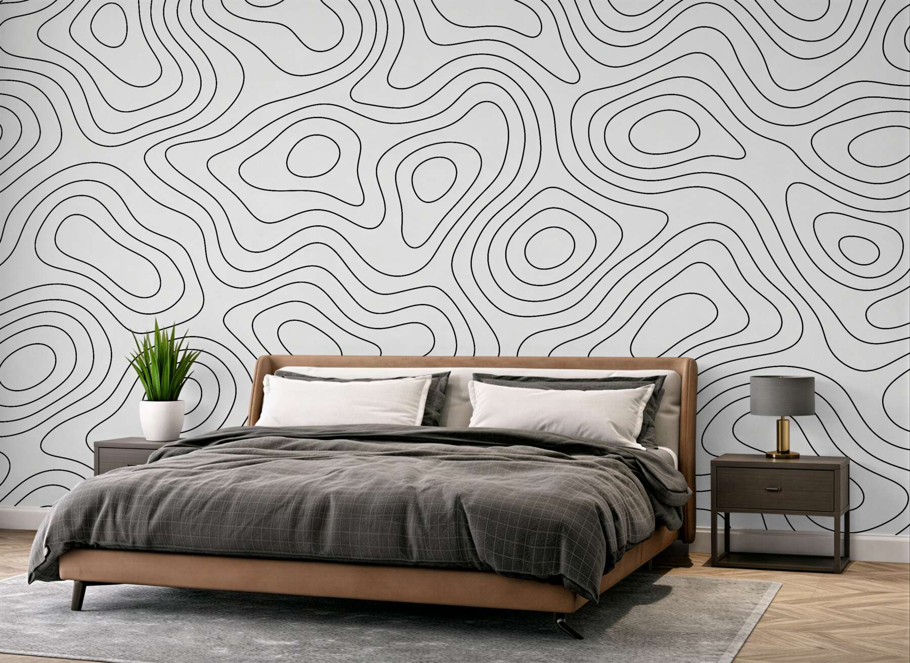 Fototapeta minimalistyczne linie topograficzne?v23