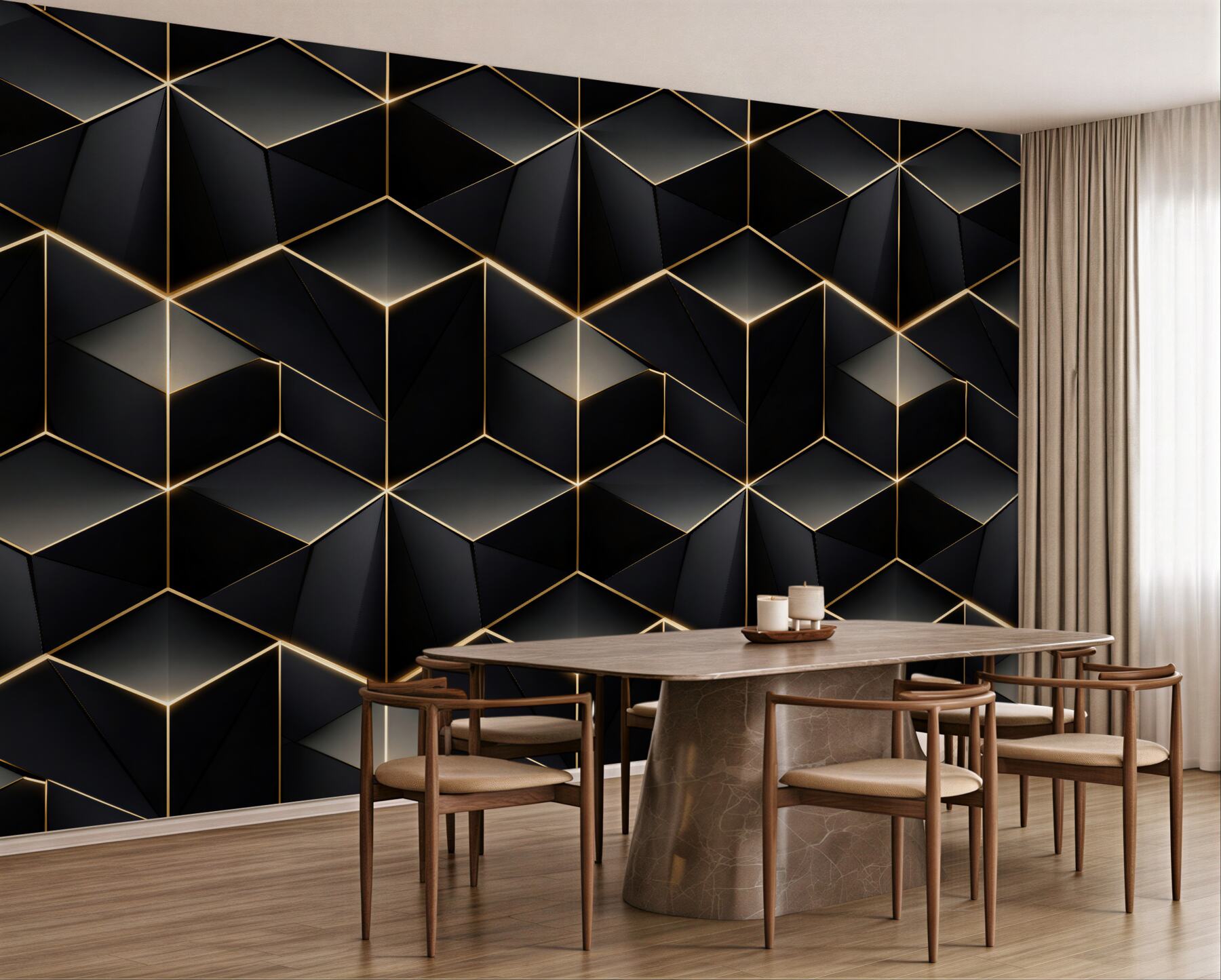 Fototapeta złote geometryczne kostki 3d?v23