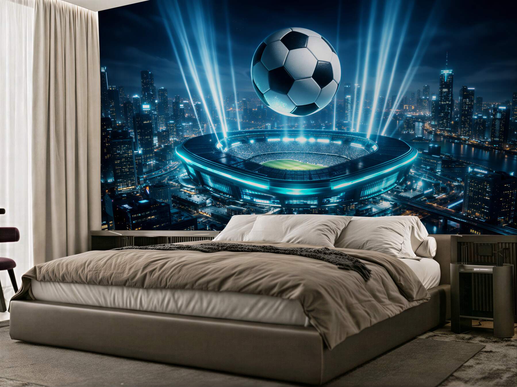 Fototapeta futurystyczny stadion w blasku miasta?v23
