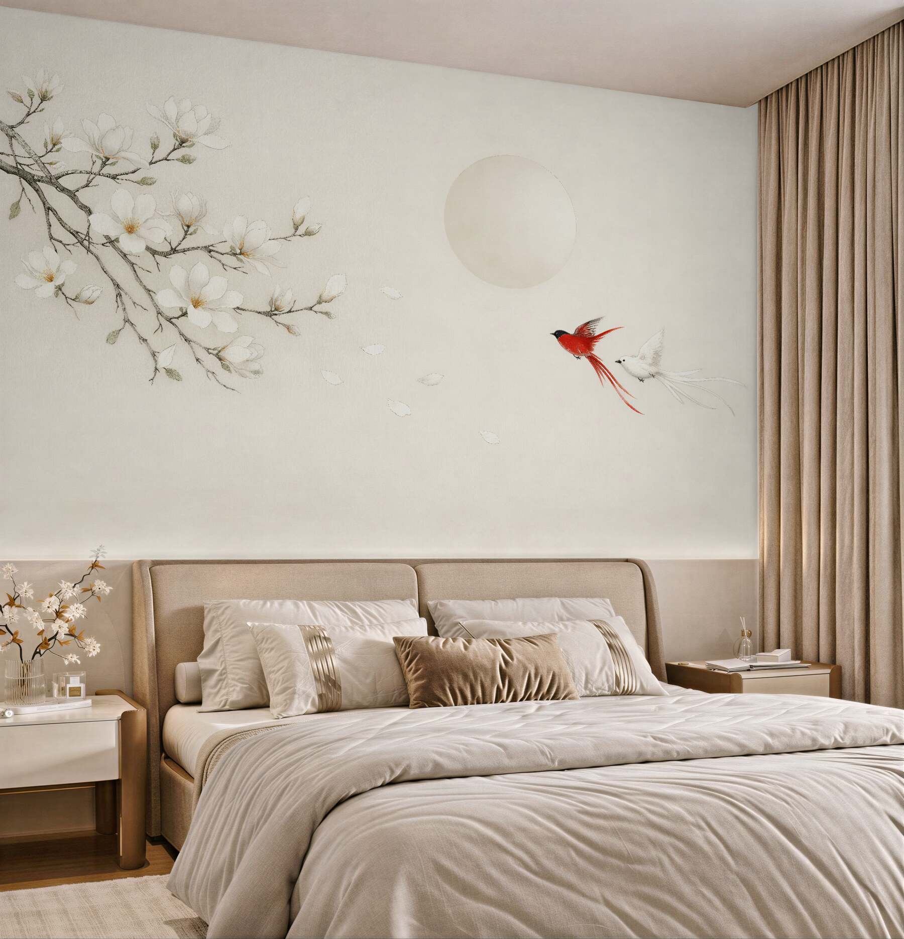 Fototapeta magnolie i ptaki w harmonii?v23
