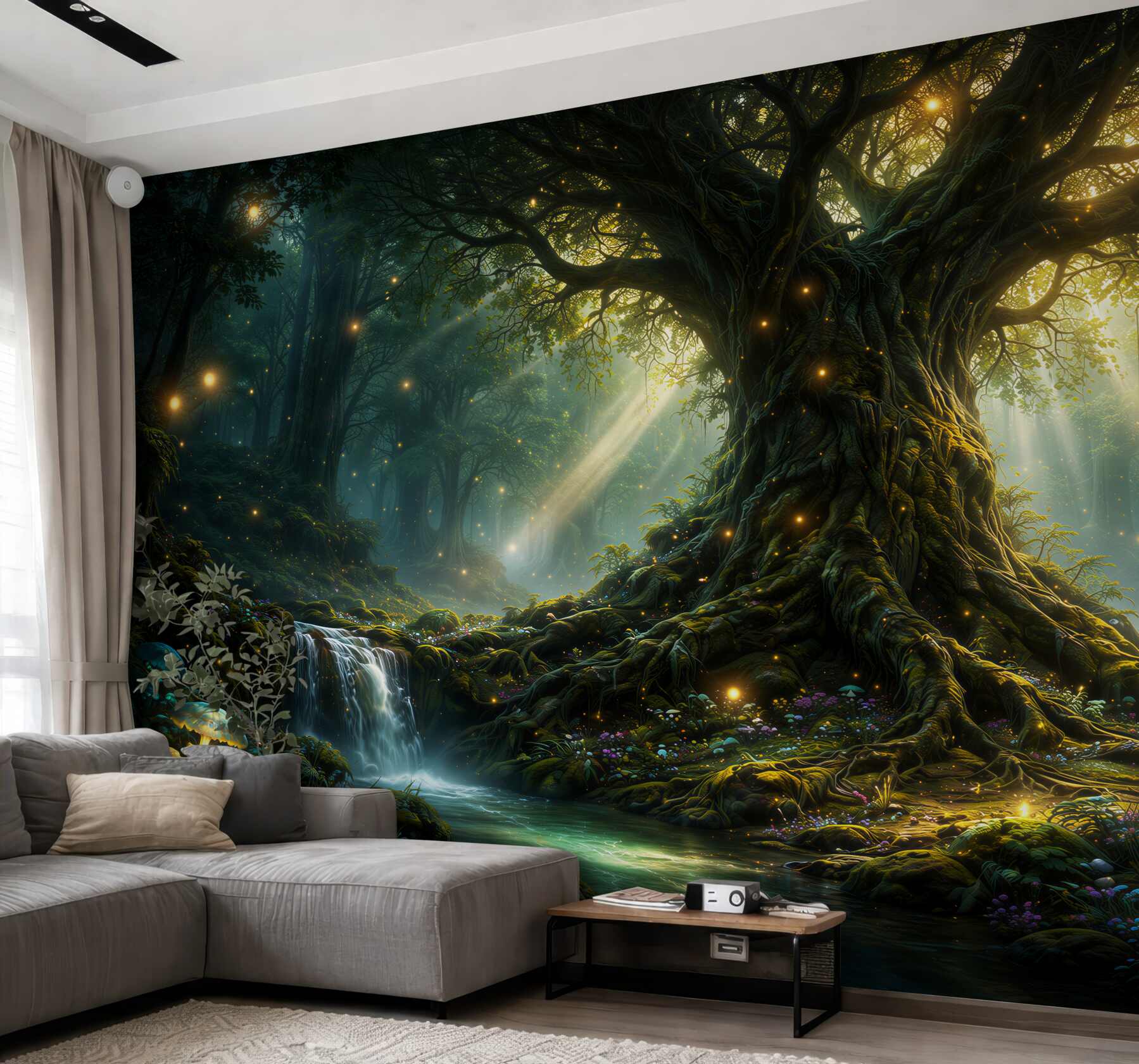 Fototapeta magiczne drzewo w leśnej poświacie?v23
