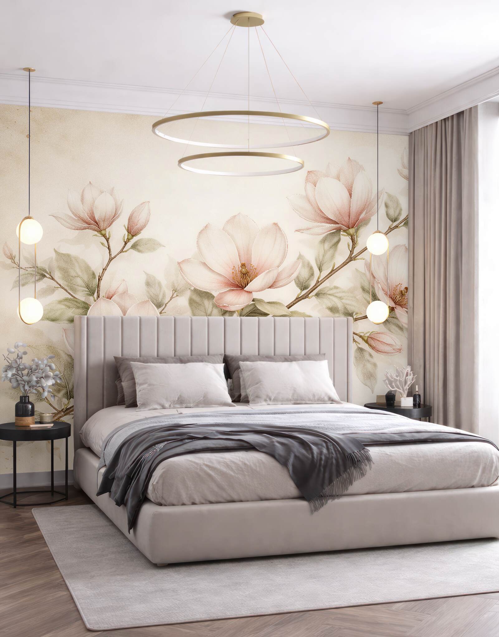 Fototapeta subtelna gałąź magnolii pastelowej?v23