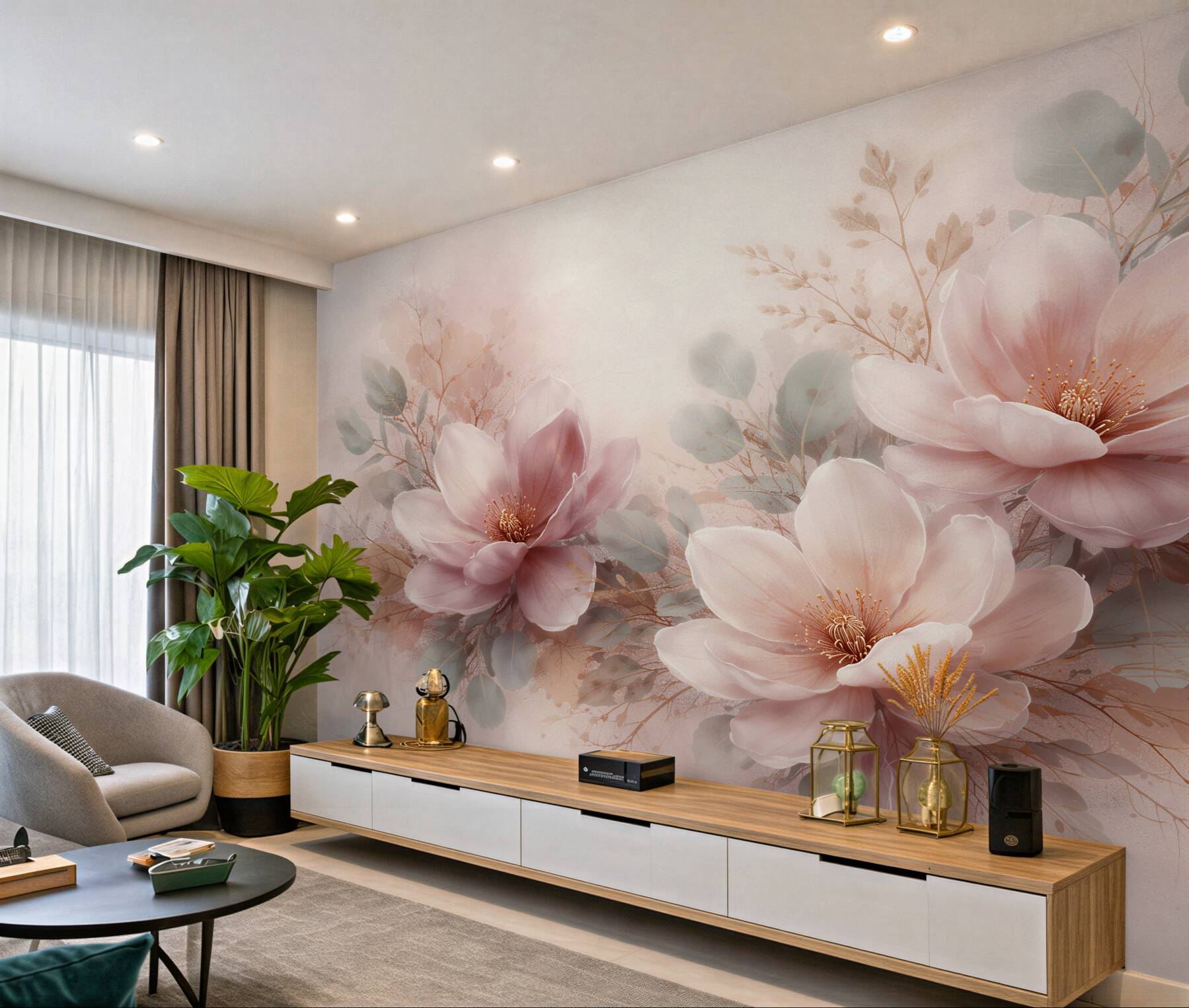 Fototapeta pudrowe magnolie w subtelnej kompozycji?v23