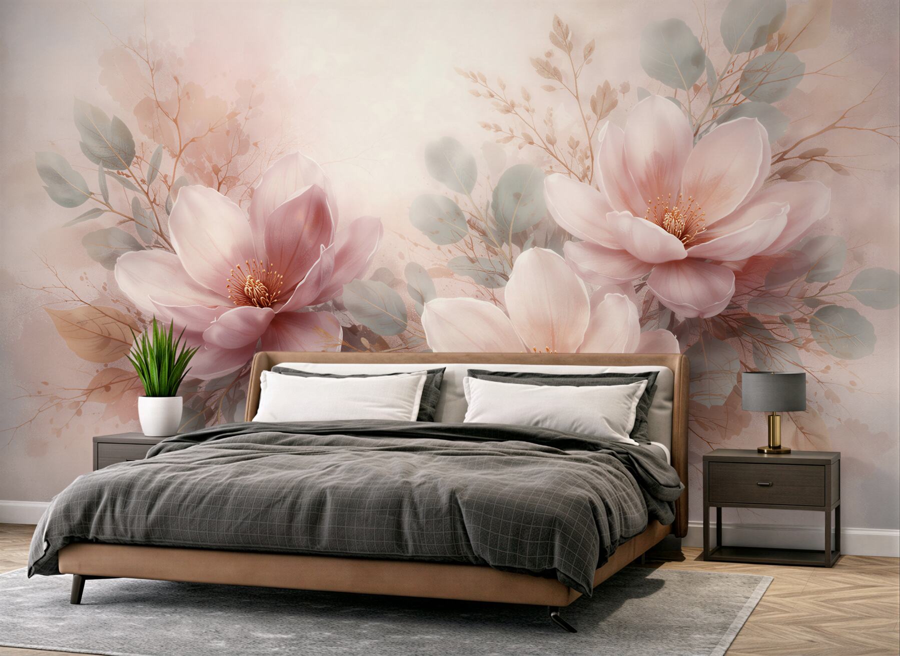 Fototapeta pudrowe magnolie w subtelnej kompozycji?v23