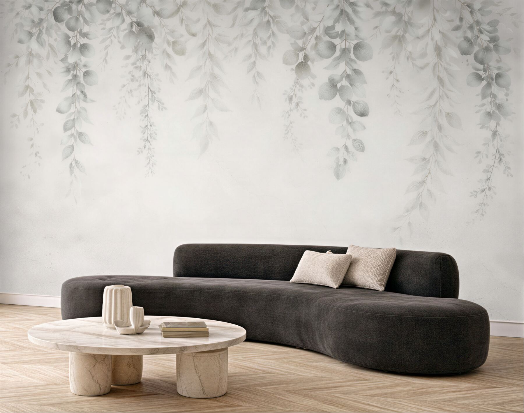 Fototapeta srebrzyste delikatne gałązki minimalizm?v23