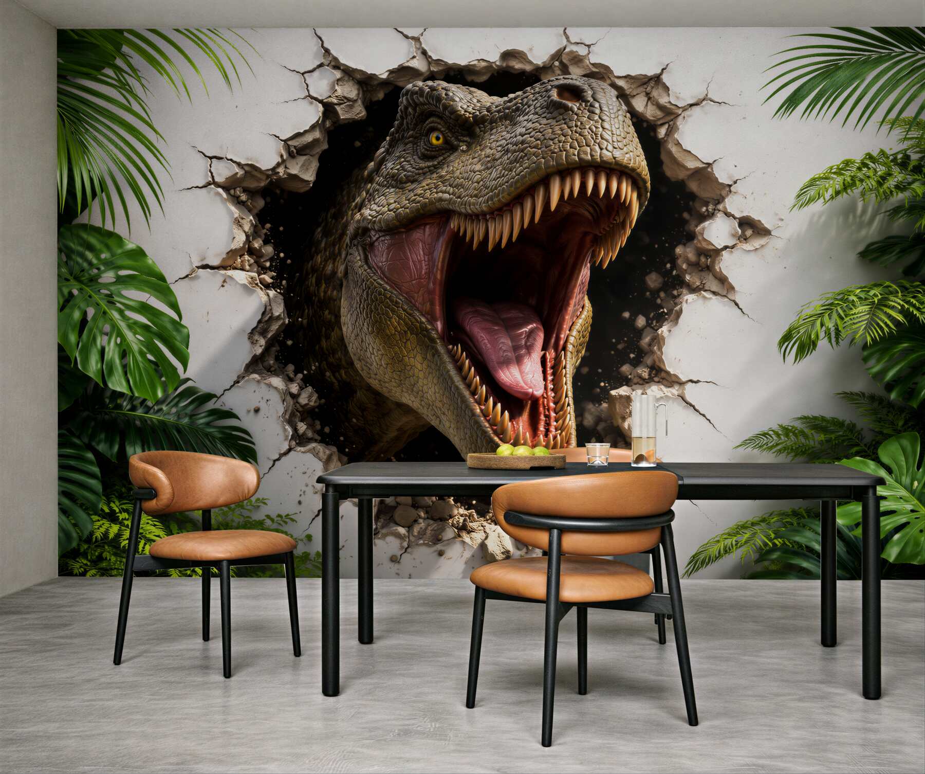 Fototapeta dinozaur 3d przebijający ścianę?v23