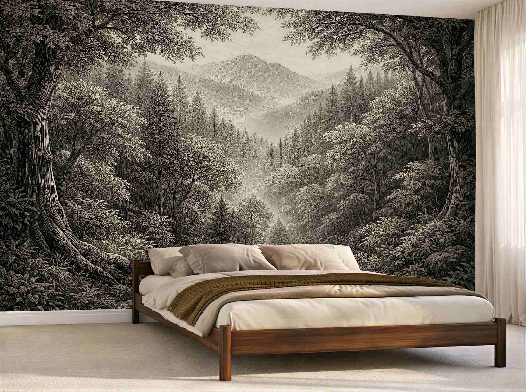 Fototapeta leśna dolina w mglistych górach?v23