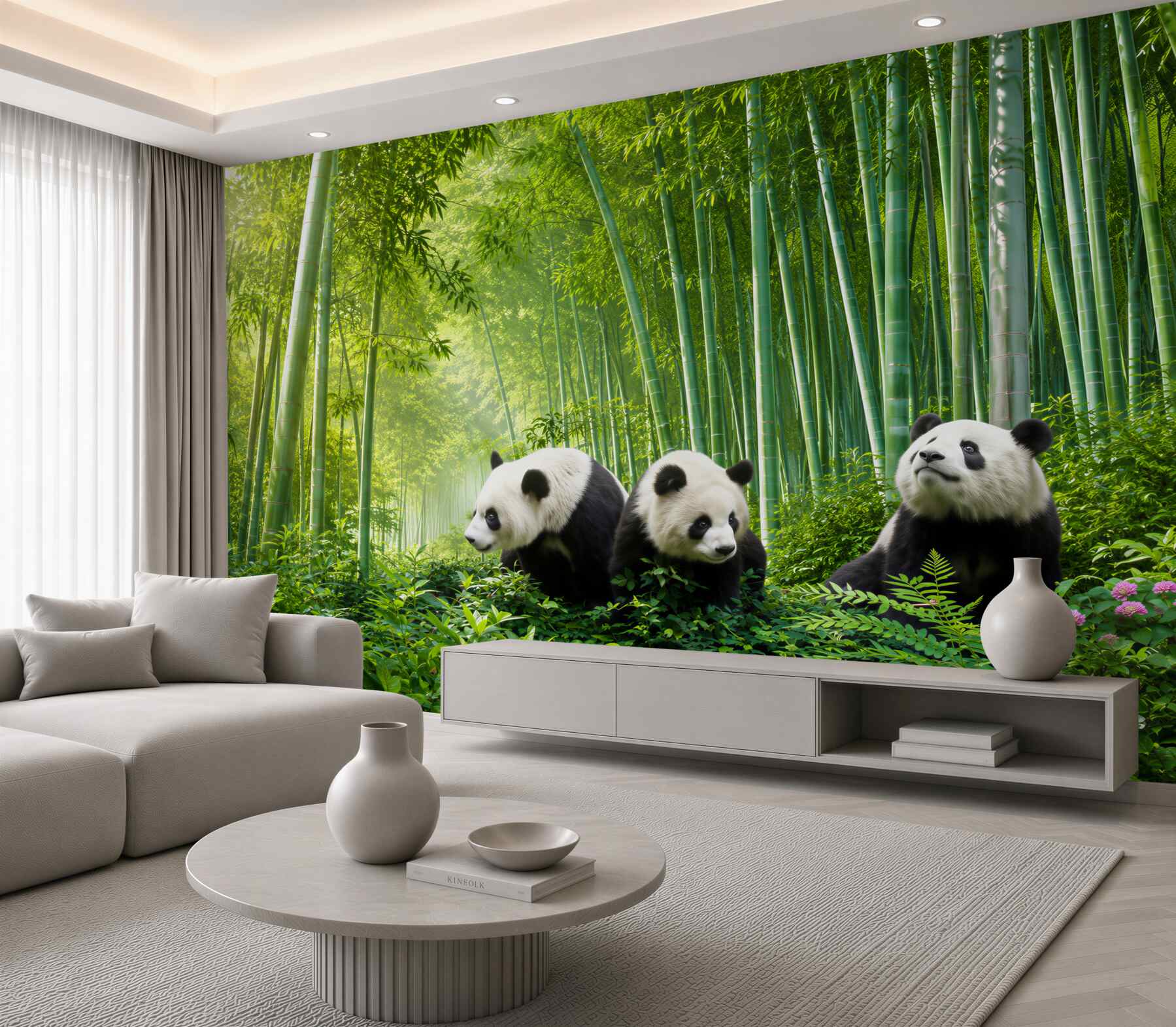 Fototapeta trzy pandy w lesie?v23