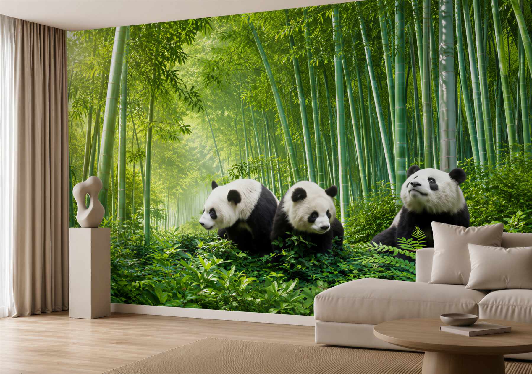 Fototapeta trzy pandy w lesie?v23