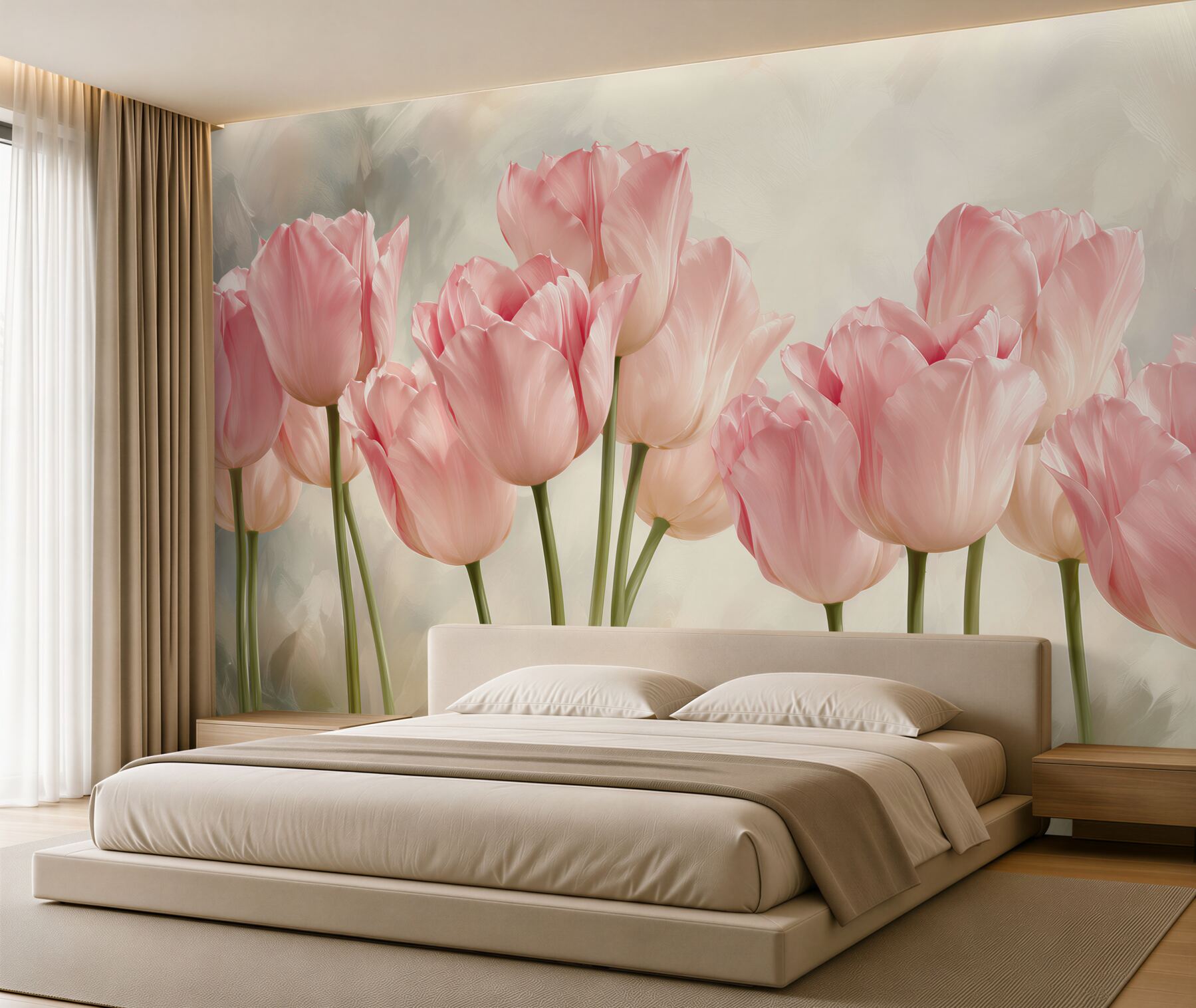 Fototapeta delikatne różowe tulipany?v23