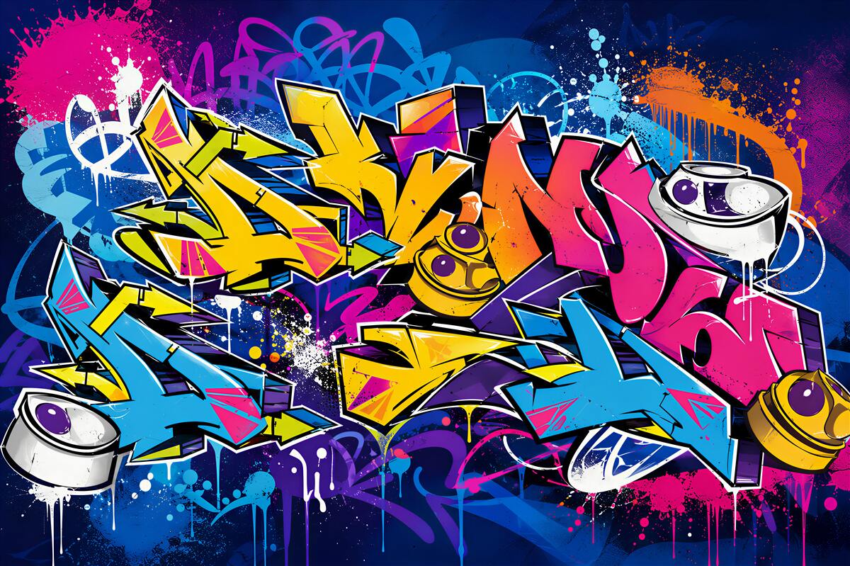 Fototapeta jasne napisy różniące się od tekstu graffiti