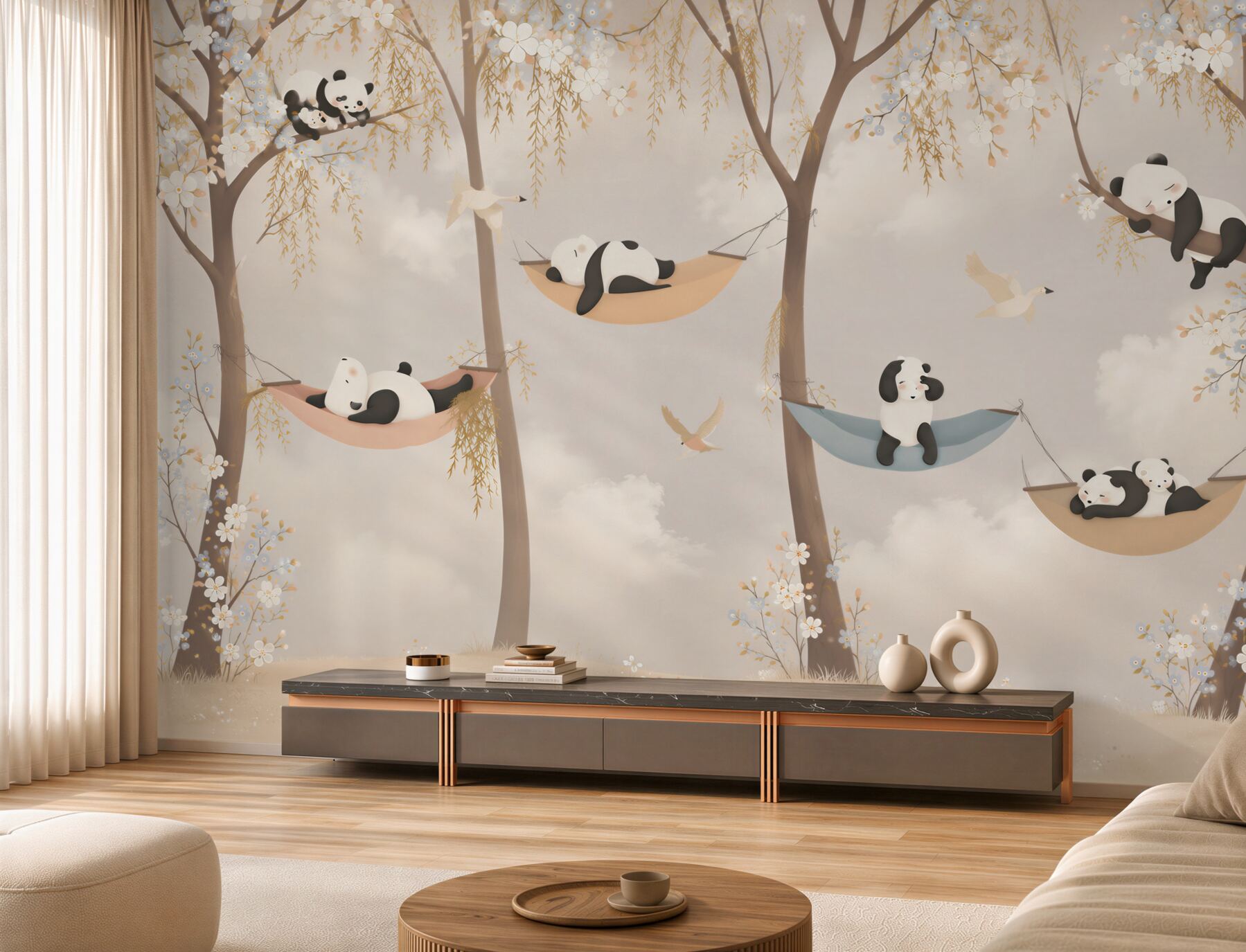 Fototapeta Panda odpoczywa na hamakach?v23