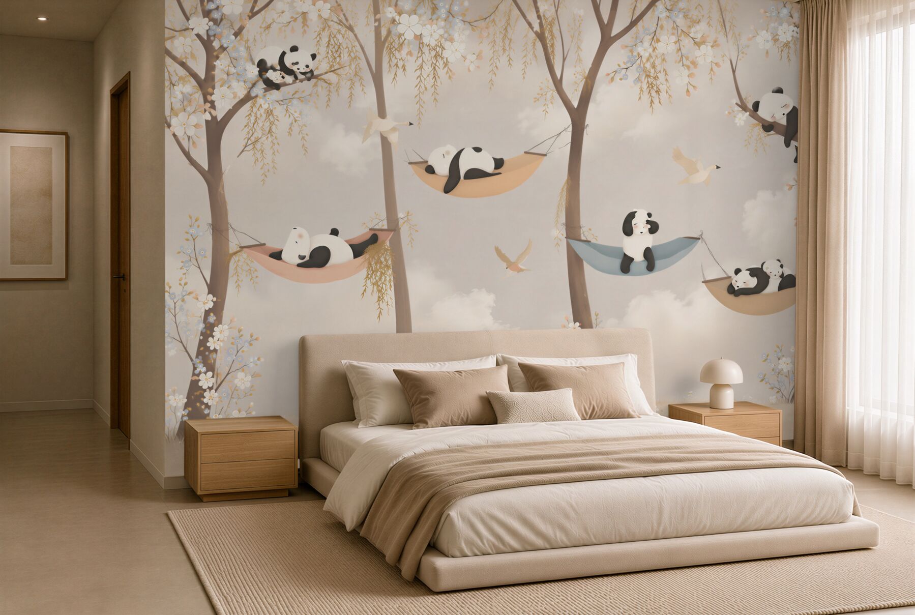 Fototapeta Panda odpoczywa na hamakach?v23