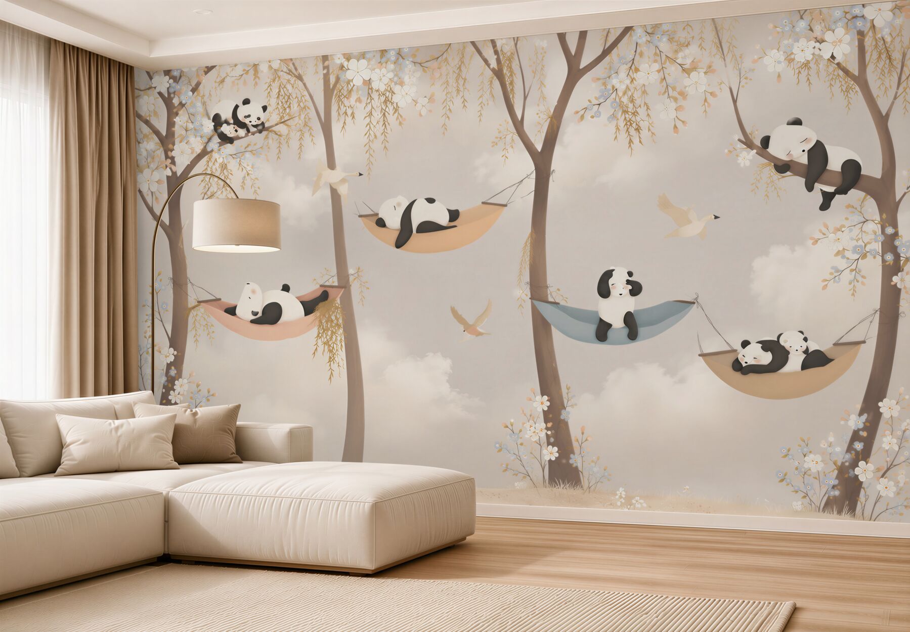 Fototapeta Panda odpoczywa na hamakach?v23
