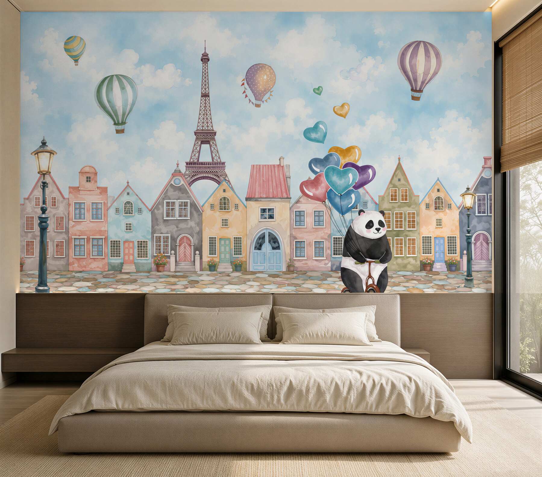 Fototapeta Panda na rowerze w Paryżu?v23